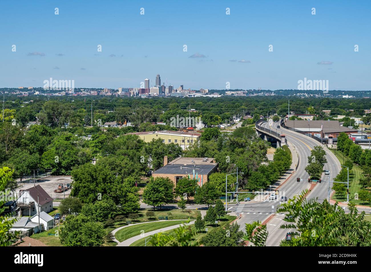 Blick auf die Innenstadt von Omaha Stockfoto