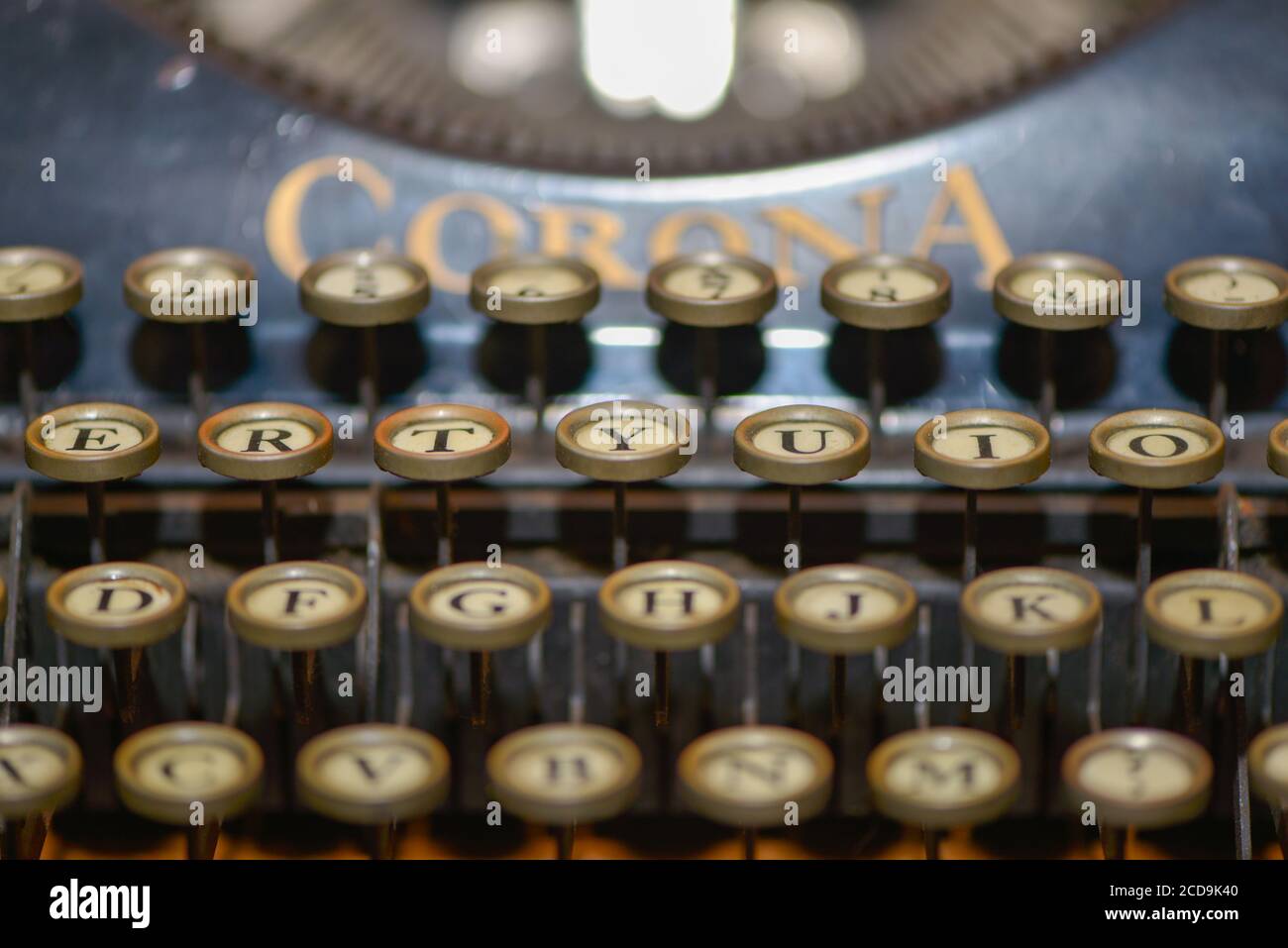 Detail der altmodischen Corona Schreibmaschine Stockfoto