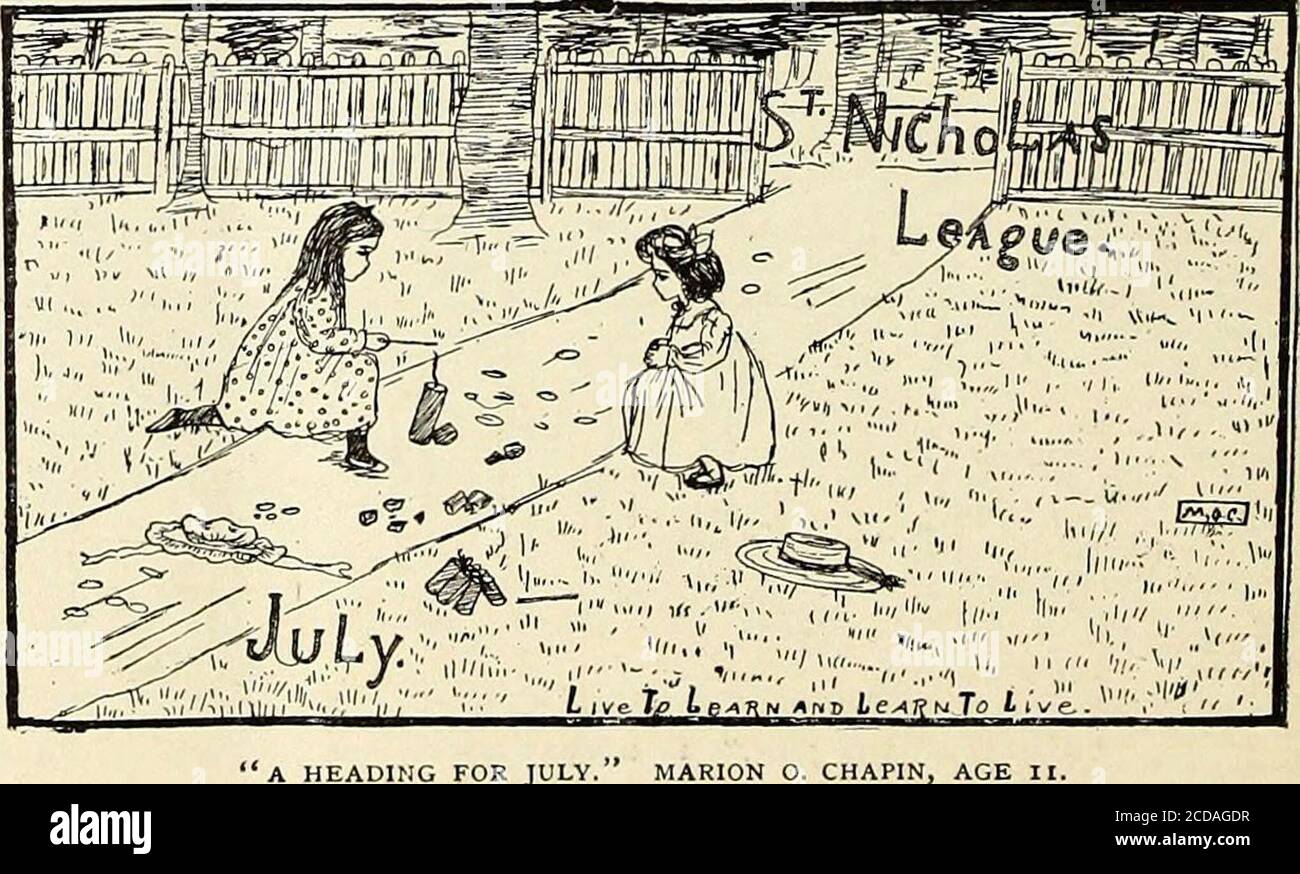 . St. Nicholas [Serie] . ane Pyles, Präsident; Etta Kin-sella, Sekretär; acht Mitglieder. Adresse, 115 Monroe St., Anacos-tia, D. C. No. 509. Frohe Vier. Mary Bliss, Präsidentin; Helen Mc-Burney, Sekretärin; vier Mitglieder. Altersdurchschnitt 12. AdresseOberer Montclair, N. J. Dritter Preis; fünfzehn Dollar im Wert von Büchern, ausgewählt aus der Century Co.s Preisliste, gewonnen durch Kapitel 438, von Bound Brook, N. J. Entertainment gegeben für den Nutzen von SomersetHospital. Realisierter Nettobetrag insgesamt: 53.50 US-Dollar. Das vierblättrige Kleeblatt und das LittleWomen Play wurden gegeben, und, unter Rücksicht auf die Größe des Kapitels und der Stadt Stockfoto