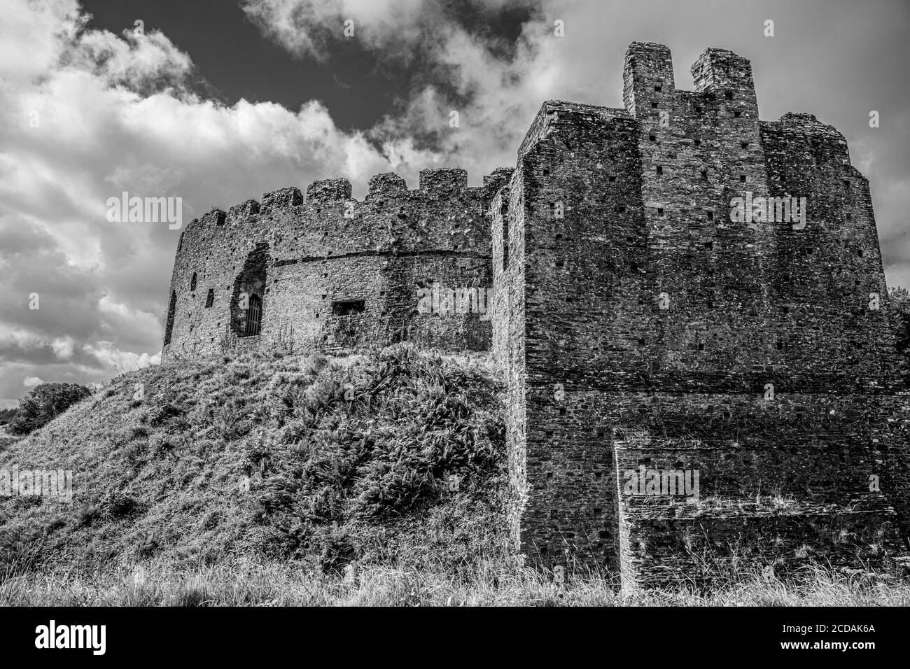 Restormel Castle in Cornwall, Norman Castle erbaut auf einer motte-and-bailey in der Nähe von Lostwithiel im Fowey Valley in Cornwall England Stockfoto