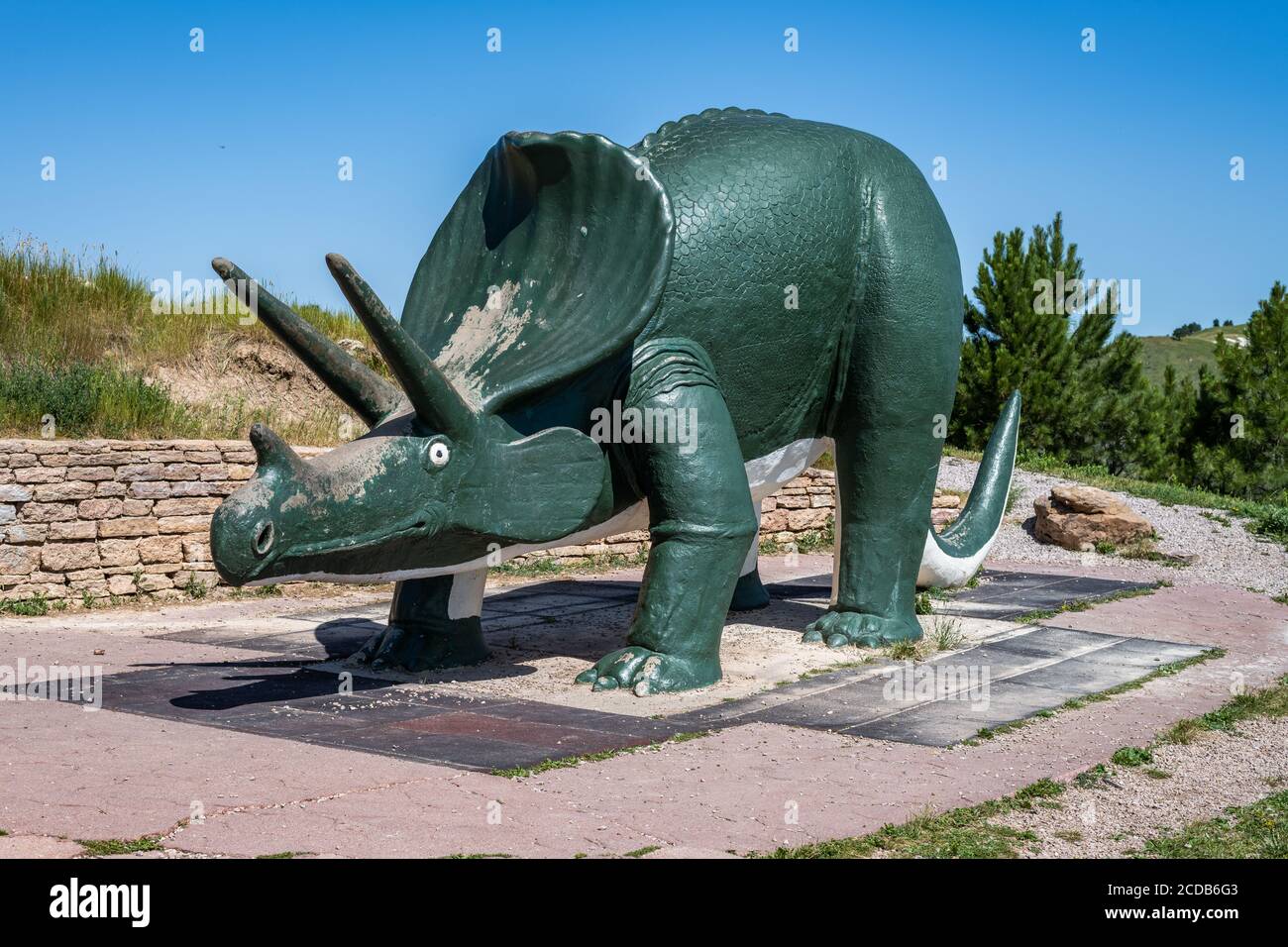 Dinosaur Park Attraktion am Straßenrand in Rapid City Stockfoto