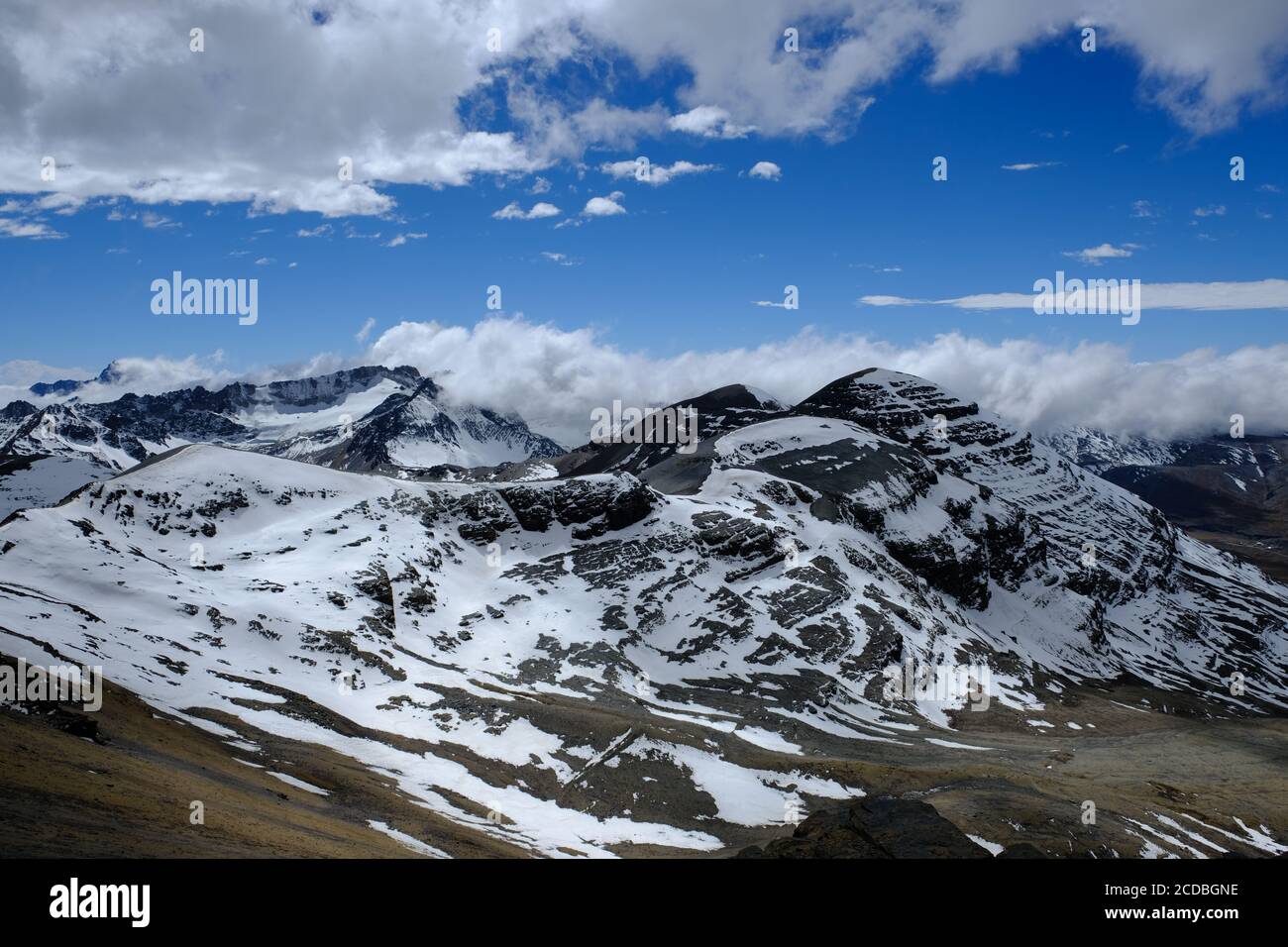 Bolivien La Paz Chacaltaya - Panoramablick vom Berg Chacaltaya Spitze Stockfoto