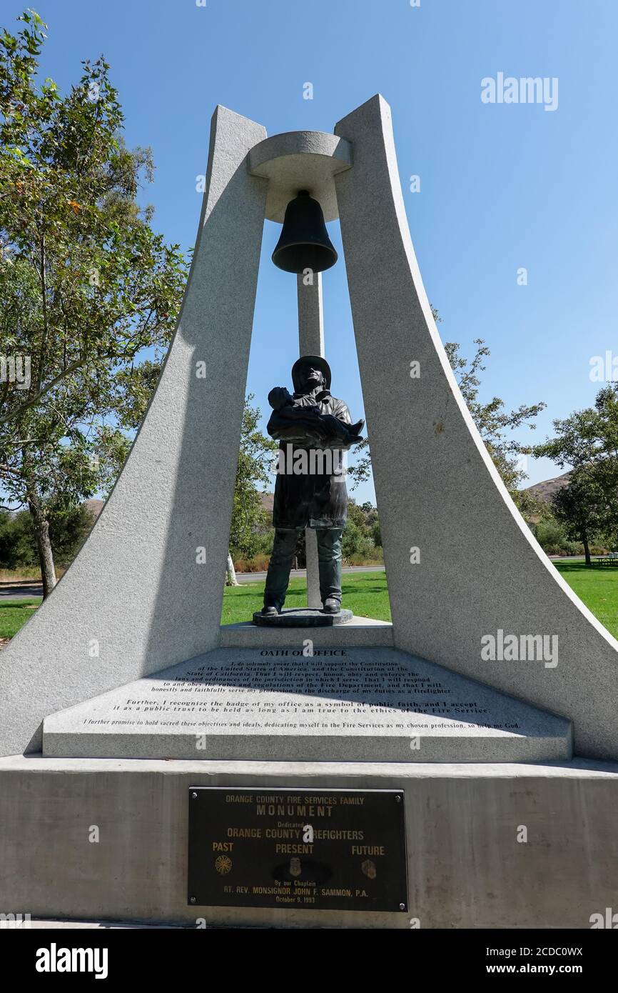 Feuerwehrmann Memorial in Irvine Regional Park Orange California Stockfoto