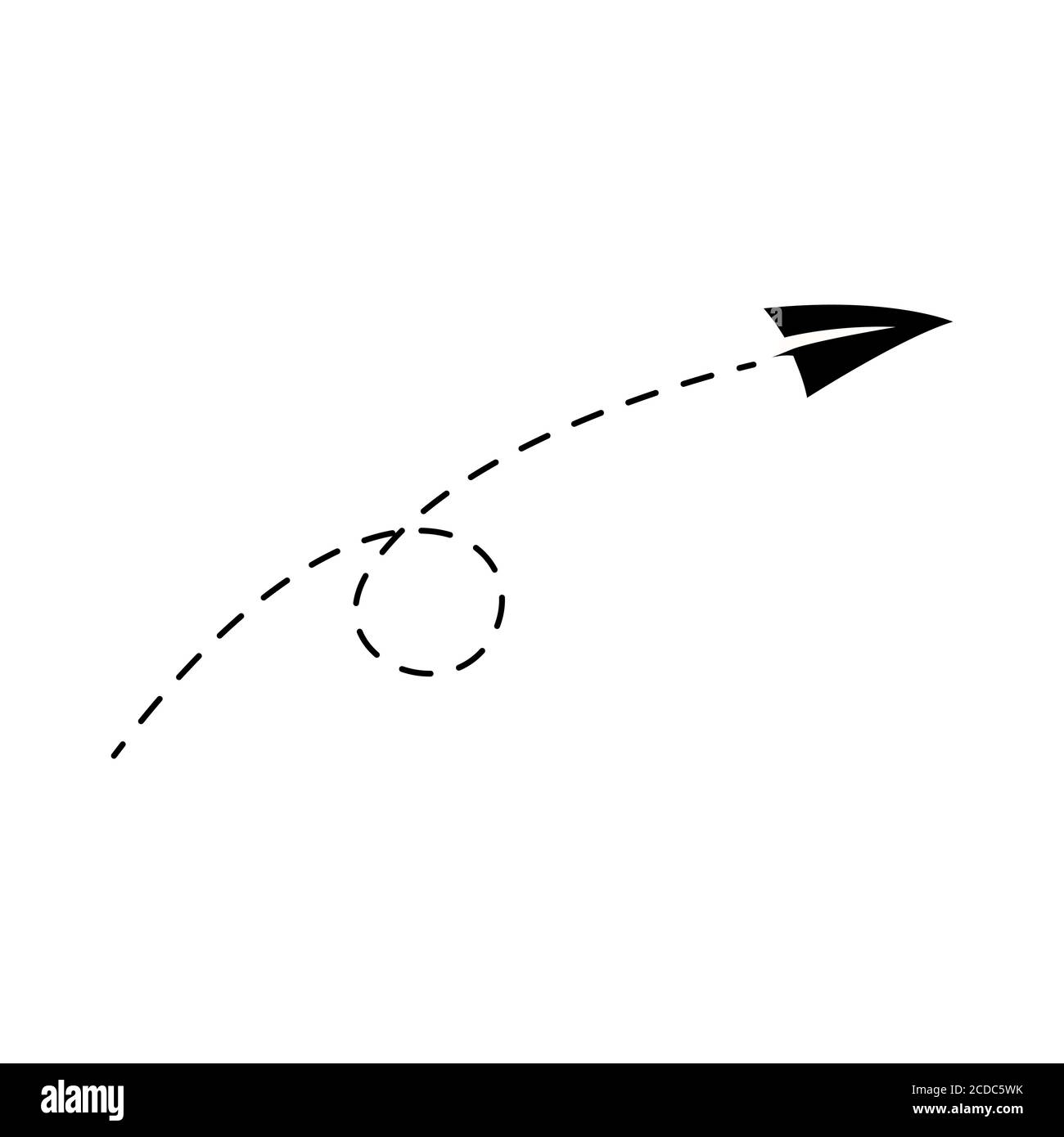 vektordarstellung Papierebene in schwarz isoliert Stock Vektor