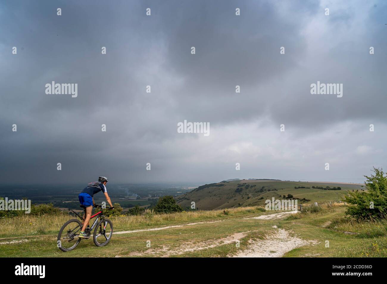 Blick auf die South Downs vom Ditchling Beacon Stockfoto