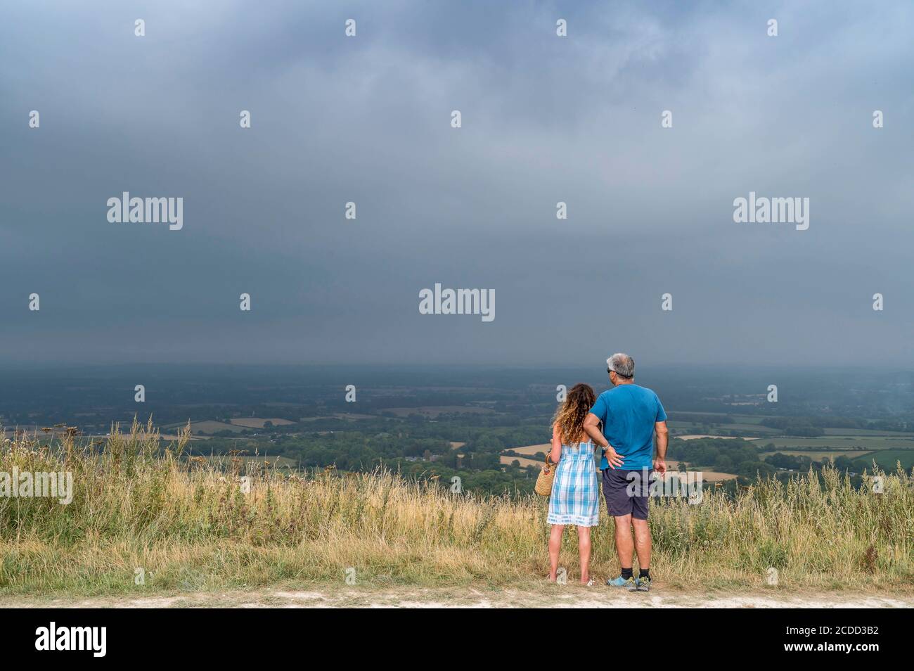 Blick auf die South Downs vom Ditchling Beacon Stockfoto