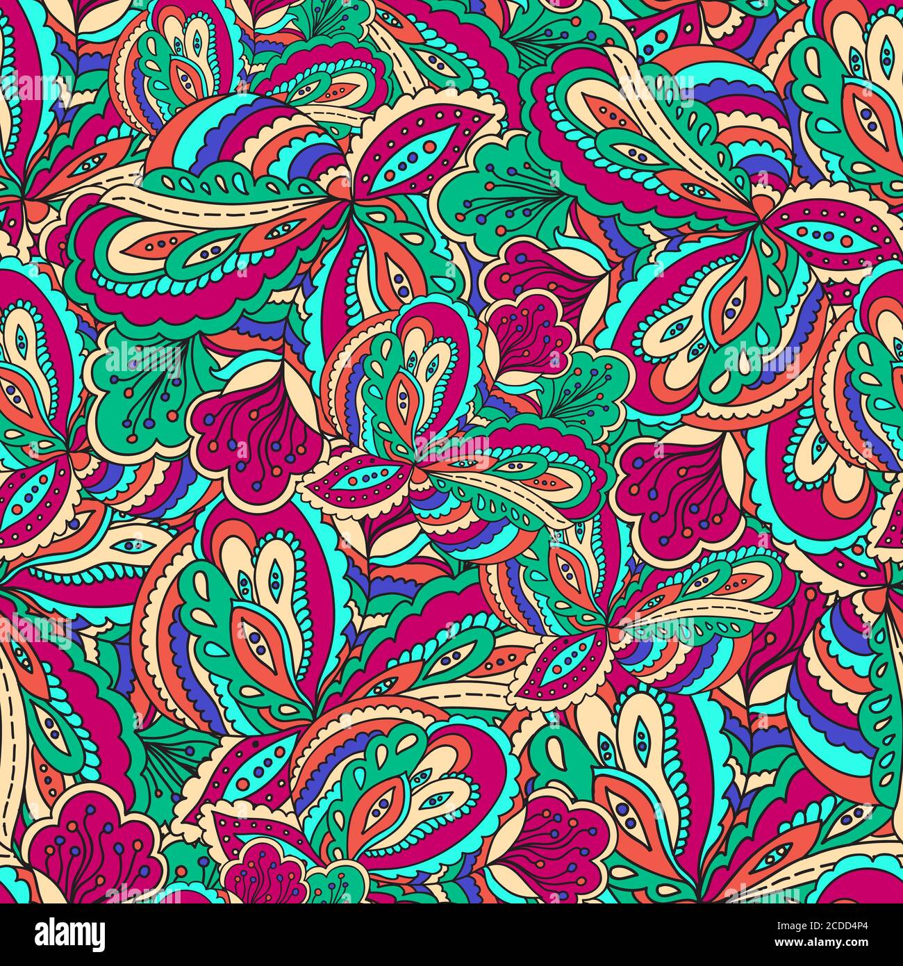 Farbenfrohe orientalische Ziernaht-Muster Stock Vektor