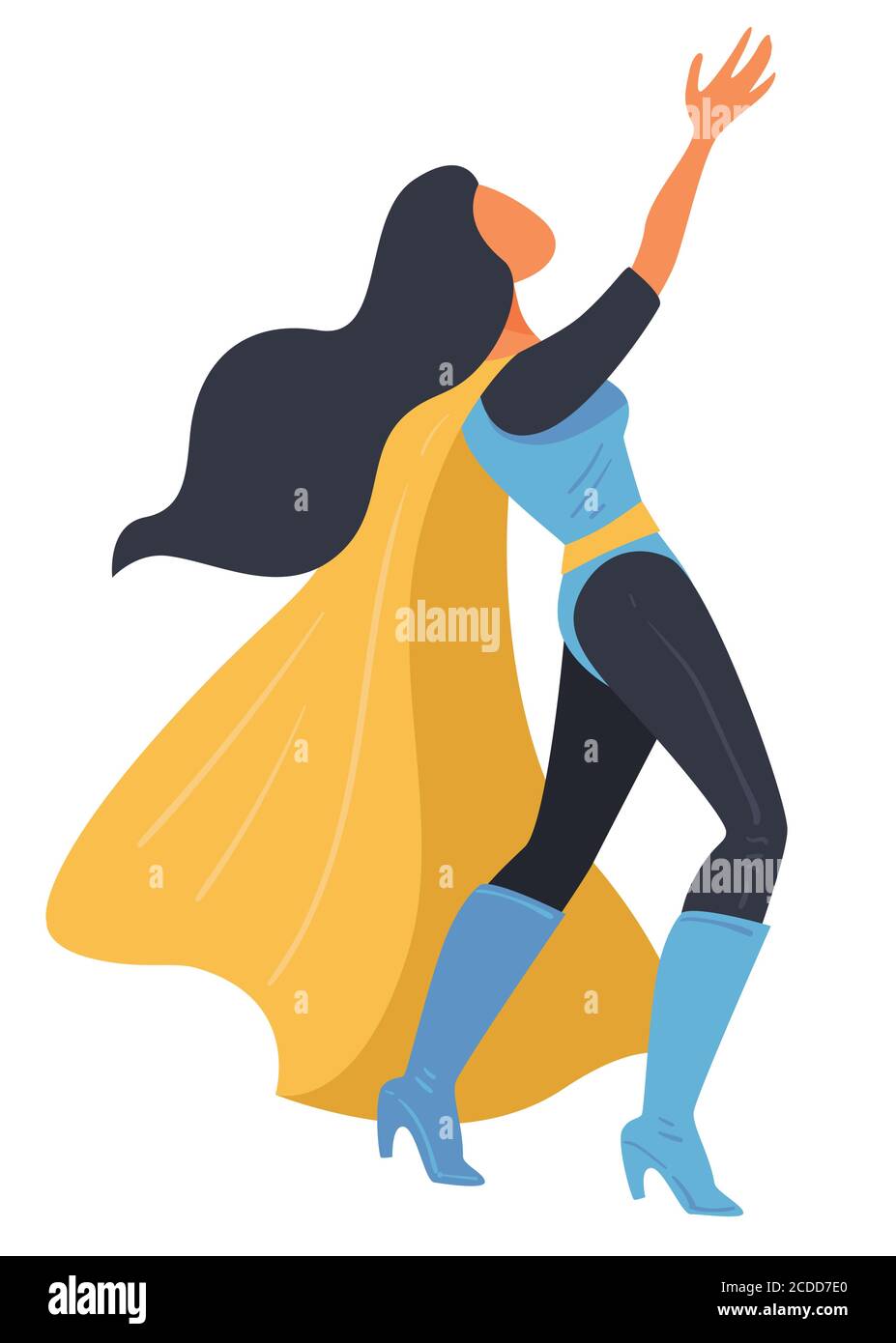 Weibliche Superhelden tragen Mantel, Wunder Frau Kostüm Stock Vektor