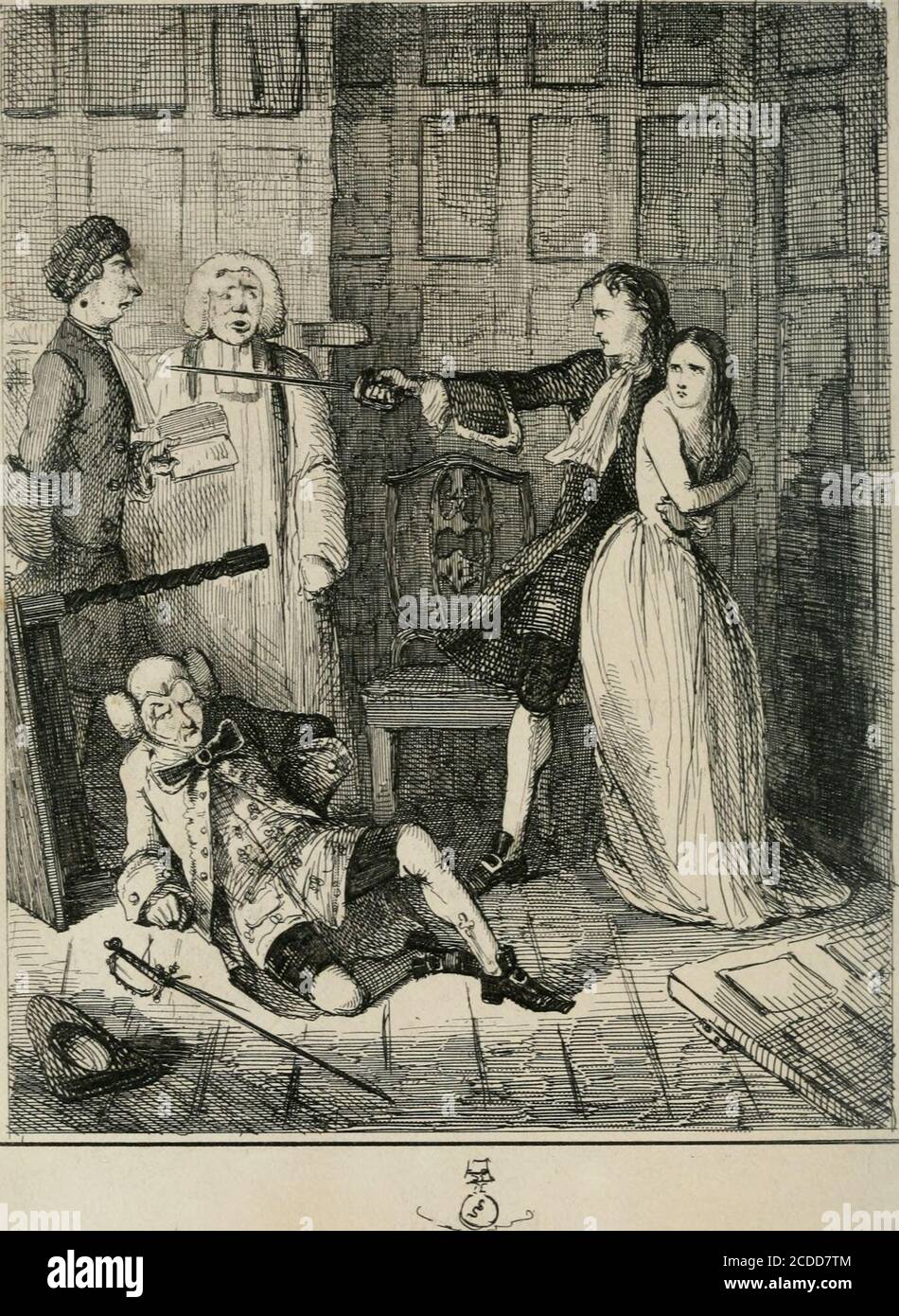 . Richard Savage: Eine Romantik des echten Lebens. ^/.^ .YMP^c^^^ RICHARD SAVAGE. EINE ROMANTIK DES ECHTEN LEBENS. VON CHARLES WHITEHEAD, AUTOR VON THE SOLITARY. EARL OF ESSEX, ETC. MIT SEVEXTEEN ILLUSTRATIONEN VON LEECH. IN DREI BÄNDEN.VOL. II LONDON: RICHARD BENTLEY, NEUE BURLINGTON STRASSE. 8 HE RICHARD WILDE. KAPITEL I. RICHARD WILDE UNADVTSEDLT LEHNT EIN LIBERALES ANGEBOT AB. WITHAV INSTANZ DES TRIUMPHES DER BOSHEIT, GEZEIGT IN THEDISTRACTION UND TOD SEINES OPFERS. Auf dem Weg nach Hause^ traf ich Mr. Greaves, der von seiner Frau, Post Eile, tofetch mich geschickt worden war. Oh, ich komm mit – komm mit, Sir/ saidhe, oder youl Stockfoto