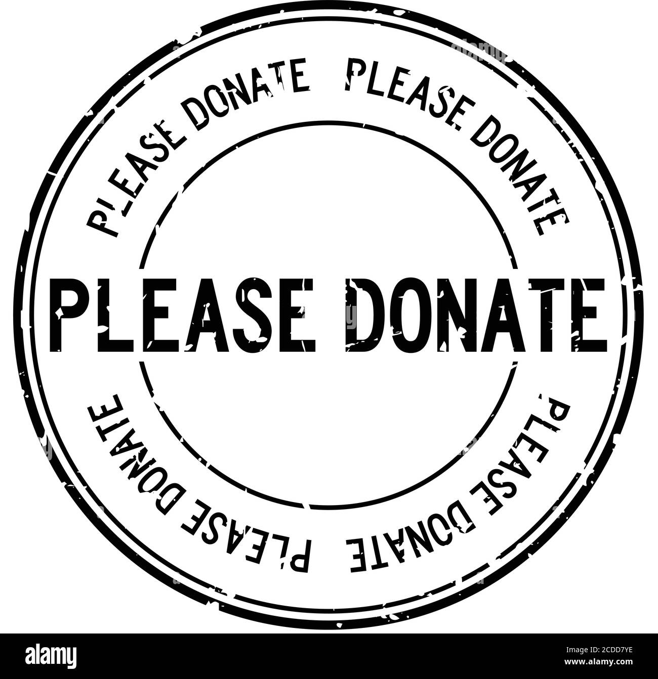 Grunge schwarz bitte spenden Wort rund Gummi Stempel auf Weißer Hintergrund Stock Vektor