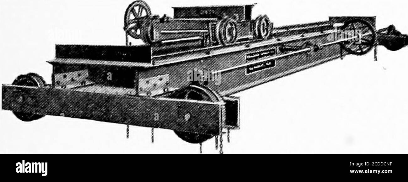 . Material Handling Cyclopedia; ein Nachschlagewerk, das Definitionen, Beschreibungen, Illustrationen und Methoden der Verwendung von Material Handling Maschinen in der Industrie eingesetzt. Lesen eines einzelnen I-Träger-Krans. Typen und Kapazitäten ifiir tiJiiiinii Nil Single i-Beam Typ, Standard suspendiert, einfach oder mit Getriebe, 1bis 10 Tonnen Kapazität bis zu 40 feetspan. Doppel-I-Träger, 3 bis 30 Tonnen Kapazität bis zu 60 Fuß Spannweite. Doppelträger Typ - Brücke aus genieteten Stahlblech Träger gebaut; 5 bis 30 Tonnen Kapazität, bis zu 100 Fuß Spannweite. Schreiben Sie für Katalog Nr. 49.. Lesen des Doppelstrahl-Krans. FiiiiiiiiiiiiiiiiiiiiiiiiiiiiiiiiifF-Messwert Stockfoto