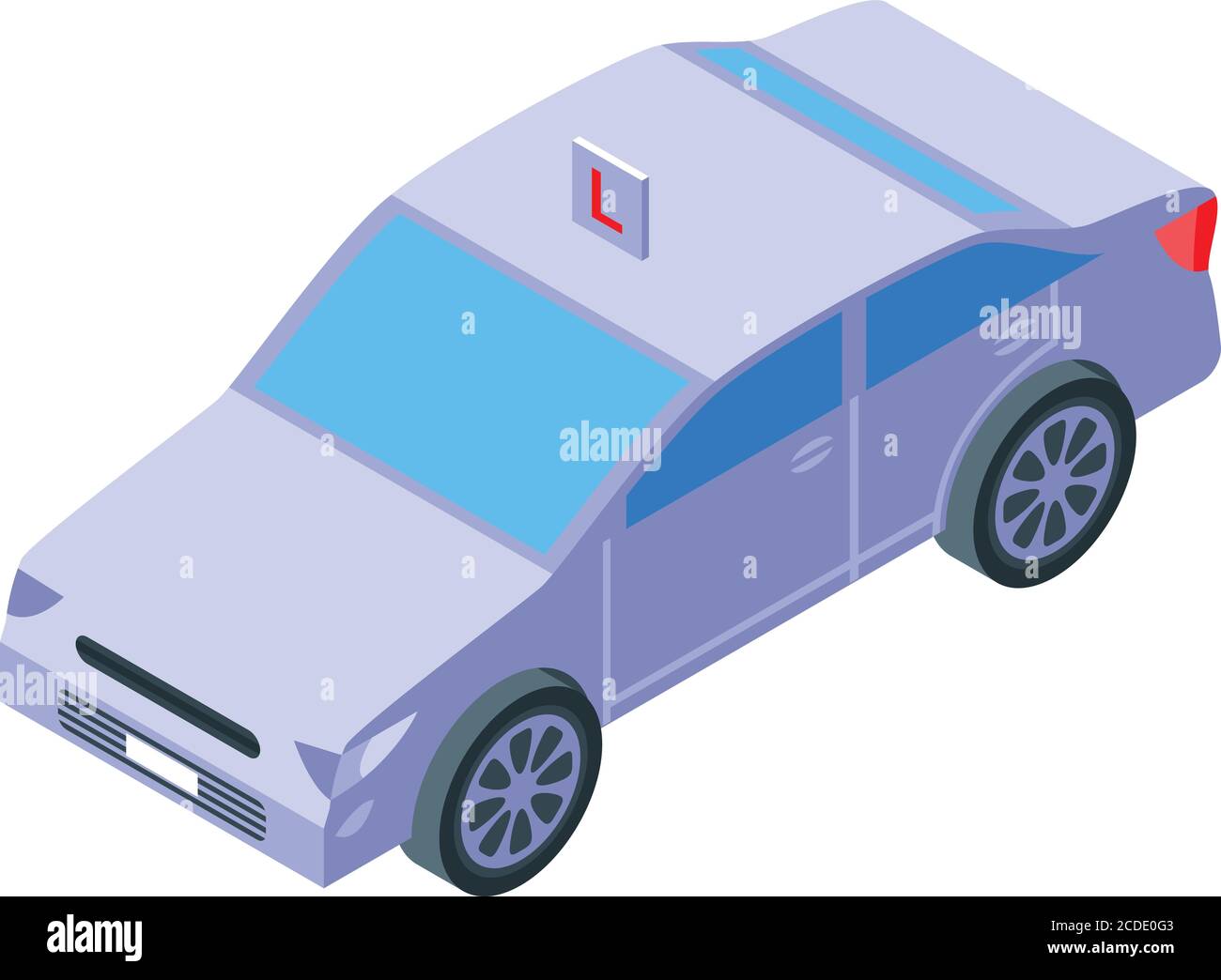 Fahrschule Auto Symbol, isometrischen Stil Stock Vektor