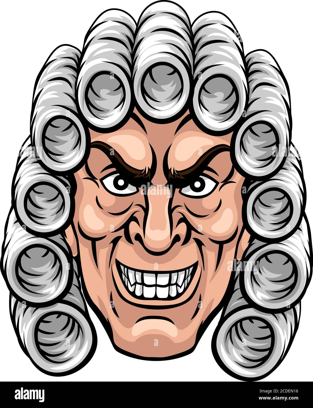 Beängstigend Richter Zeichentrickfigur Stock Vektor