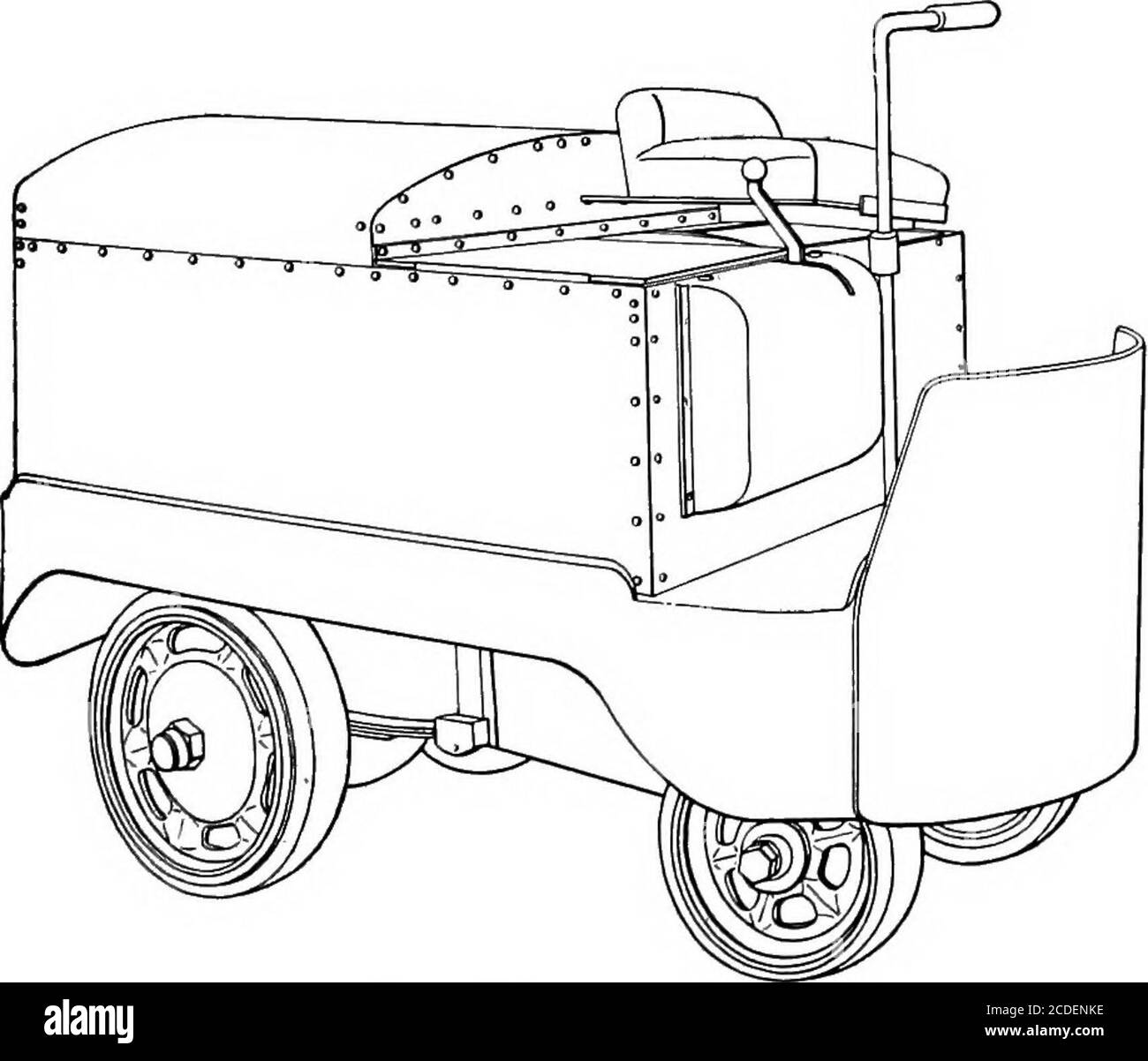 . Material Handling Cyclopedia; ein Nachschlagewerk, das Definitionen, Beschreibungen, Illustrationen und Methoden der Verwendung von Material Handling Maschinen in der Industrie eingesetzt. Dreiradantrieb, um den durchschnittlichen Transportbedingungen gerecht zu werden, ist aber besonders an Stellen angepasst, wo er in engen Gängen, oder in schwierigen Nischen arbeiten muss und durch kleine Türöffnungen laufen muss. Es ist in erster Linie eine Maschine für den Innendienst. Es ist eine stabile Konstruktion und dreht sich in sehr engen Vierteln – das Lenken erfolgt nur am Vorderrad. Eine Modifikation dieses Typs ist der Traktor mit einem Vorderrad. Dies arrangiert Stockfoto