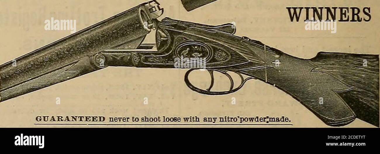 . Züchter und Sportler . /fie &gt; – ILION NY –^/SBfiOADWAy, NEW YORK ti REMINGTON REMINGTON REMINGTON REMINGTON ^ Remington Guns verkauft von allen Waffenhändlern. ?Kataloge auf Anfrage. PACIFIC COAST DEPOT, 435-427 Market St., San Francisco, scal. L. C.SMITH ^ GUNS -AKE GEWINNER. GARANTIERT nie zu Bhoot looBe mit Nitropuwderjmade. ARTHUR WEBB brokeOS Ziele aus 100 mit seinem neuen t. C. SMITH Gnn beim Alert GunClub Shoot, Birds Point, 2. April. 18S9. L. G. SMITH Waffen sind hergestellt und garantiert durch DIE HUNTER ARMS CO. FULTON N Y. PHIL. B. BEKEAKT, Pacific Coaat Representative San Franci Stockfoto