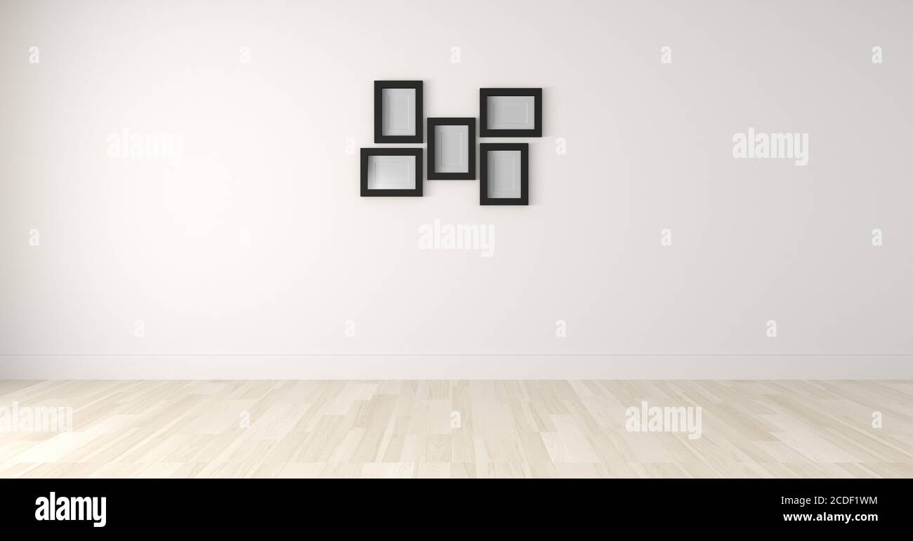 Bilderrahmen auf weißer Wand Stockfoto