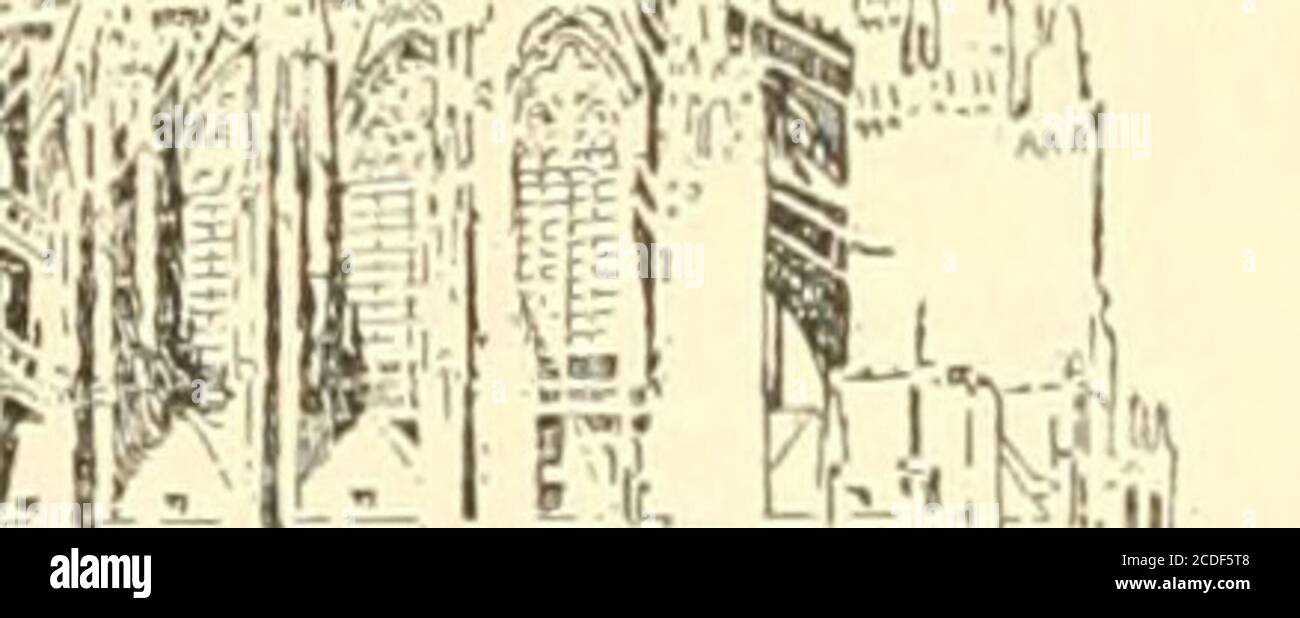 . Mediæval und moderne Geschichte . Abb. 33. Der Kölner Dom. (Aus einem Foto) Dieses Gebäude wurde im elften Jahrhundert begonnen, aber erst zu unserem eigenen Tag(1880) beendet. Es ist eines der imposantesten Denkmäler der gotischen Architektur in der Welt Blumen des freien Stadtlebens. Die alten malerischen Hochgiebel-Häuser, die skulpturierten Gildenhallen, die künstlerischen Tore, die herrlichen Paläste und die imposanten Kathedralen, die in so vielen Städten Europas heute gefunden werden, zeugen von dem wichtigen Ort, den die mittelalterlichen Städte in der Geschichte der Architektur und Kunst halten.die mittelalterlichen Kathedralen, in w Stockfoto