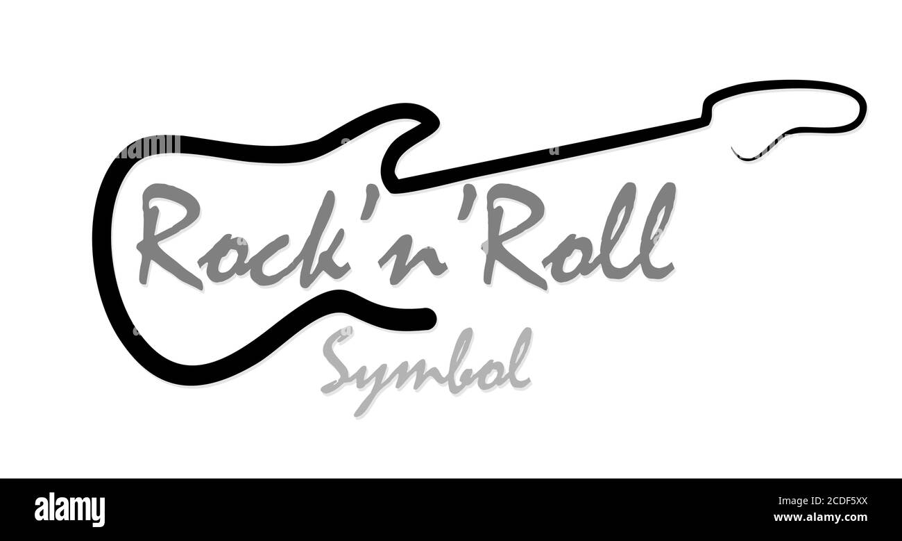 Das stilisierte Hard Rock Symbol mit Gitarre. Stock Vektor