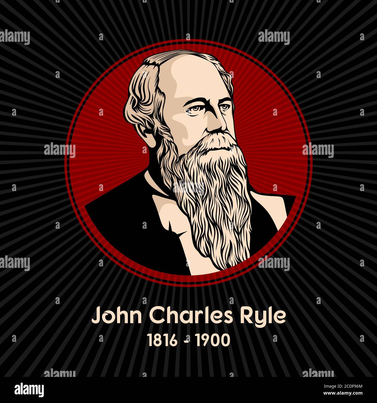 John Charles Ryle (1816 - 1900) war ein englischer evangelikaler anglikanischer Bischof. Er war der erste anglikanische Bischof von Liverpool. Stock Vektor