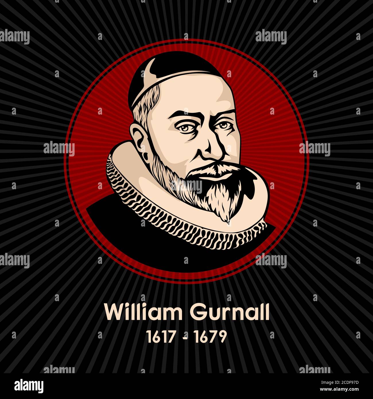William Gurnall (1617 - 1679) Rektor von Lavenham, in Suffolk. Er war ein Puritan göttlichen des siebzehnten Jahrhunderts, und dass er schrieb ein bekanntes Buch Stock Vektor