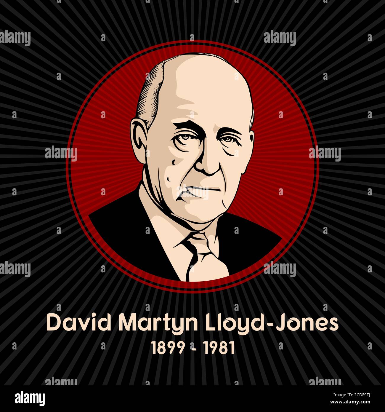 David Martyn Lloyd-Jones (1899 - 1981) War ein walisischer protestantischer Minister und Arzt, der war Einflussreich im reformierten Flügel des britischen evan Stock Vektor