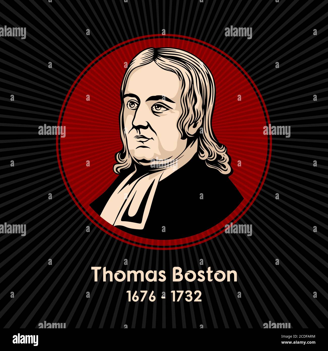 Thomas Boston (1676 - 1732) war ein schottischer Kirchenführer, Theologe und Philosoph. Stock Vektor