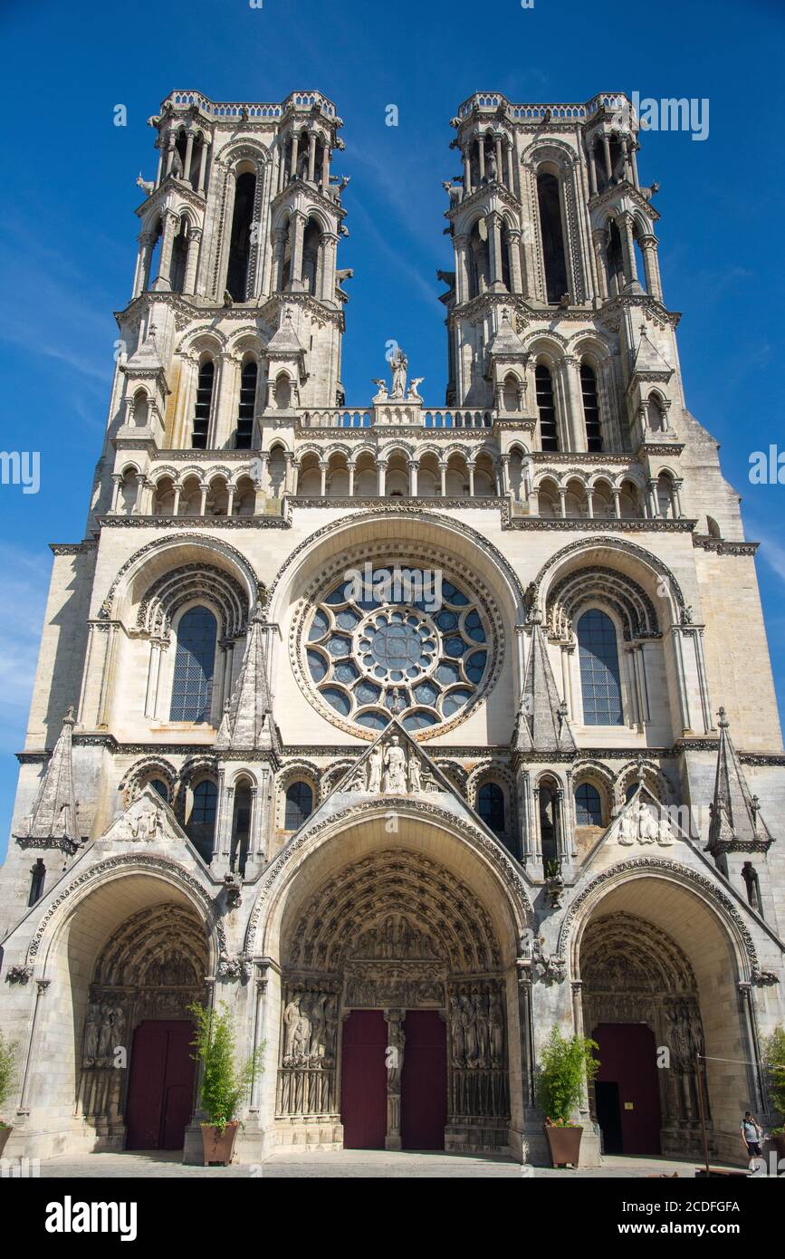 kathedrale von Laon in Frankreich Stockfoto