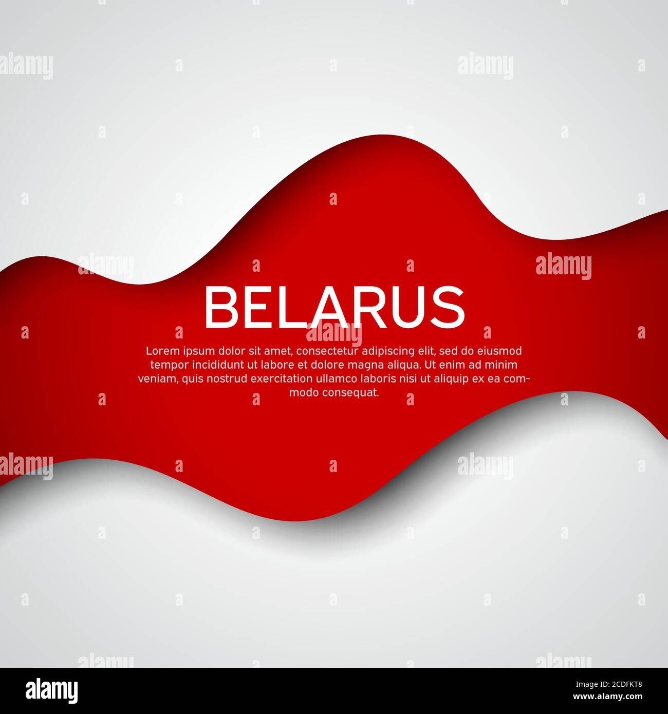 Abstract neue winkende Flagge Weißrussland. Protestaktionen. Der kreative Hintergrund für die Gestaltung des Plakats weißrussisch patriotischen Feiertag. Vektordarstellung des Th Stock Vektor