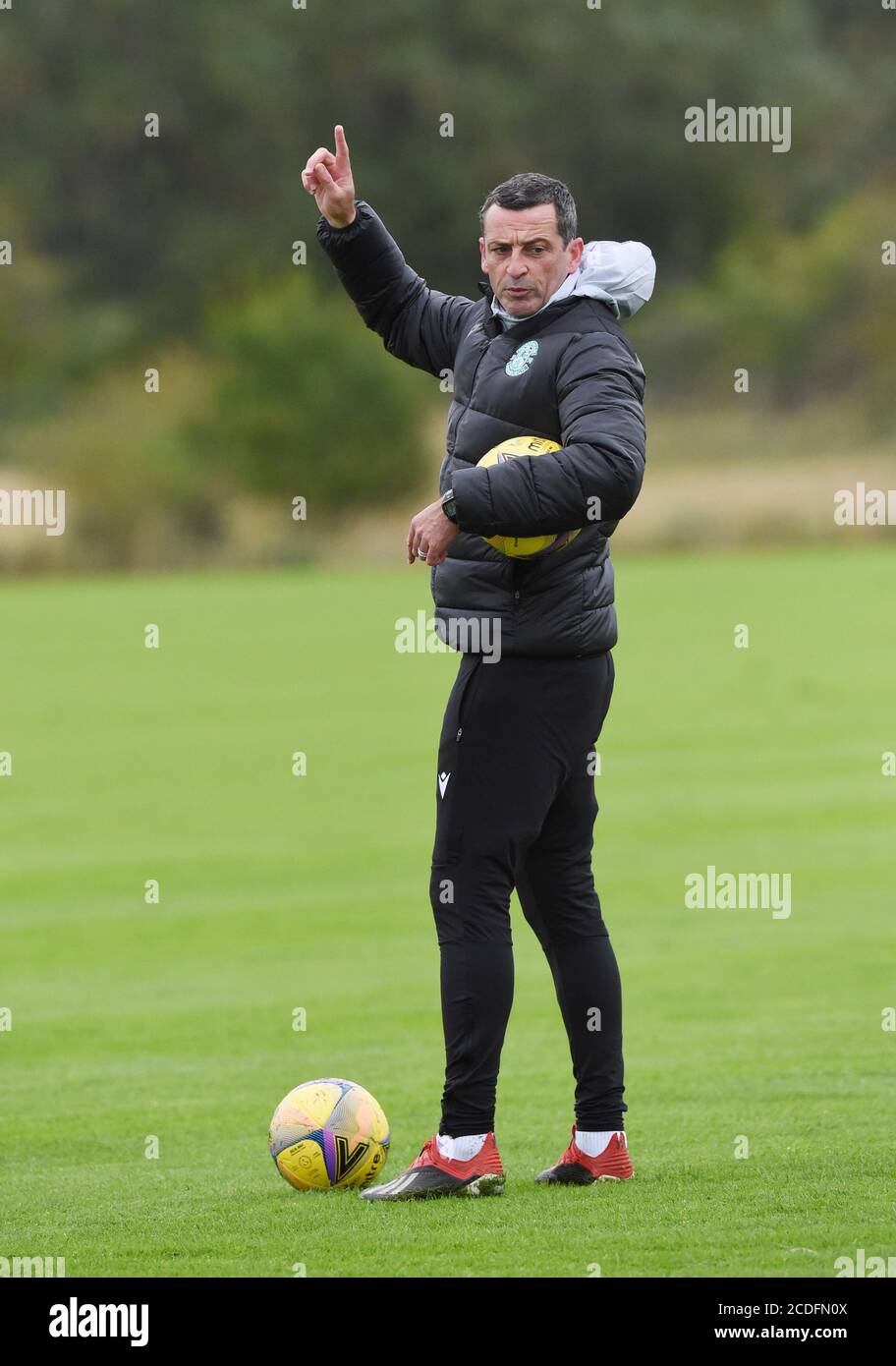 28. August 20, Ormiston, East Lothian, Schottland. VEREINIGTES KÖNIGREICH. Hibernian Training Session for Sundays SPL match vs Aberdeen Credit: eric mccowat/Alamy Live News Stockfoto