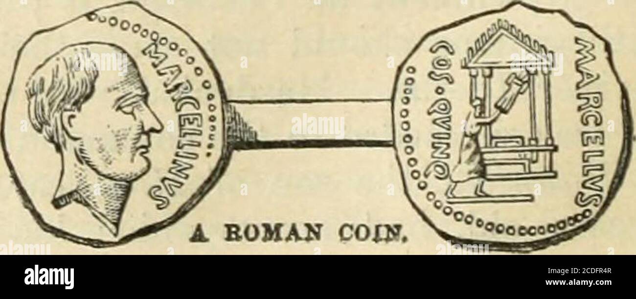 . Eine Geschichte von Rom mit einer Karte von Italien und reichlich chronologische Tabelle . O Frieden mit Rom unter allen Umständen zu halten, die populäre paxtyand die Freunde von Hannibal weigerte sich, ihren großen General zur Rechenschaft zu ziehen oder ihn zu erinnern. Fabius, der Spokes-Mann der Botschaft, dann machte eine Falte aus seiner Toga, sagte: Hier bringe ich Ihnen Frieden und Krieg: Nehmen Sie, was Sie wollen. Als die Caithager rei) gelogen, geben Sie uns, was Sie wollen, antwortete er, nun, dann, Ich biete Ihnen Krieg. Dies stellte die Frage, und der Krieg wurde sofort entklaert. In der Zwischenzeit verteidigten sich die Saguntines mutigst gegen t Stockfoto