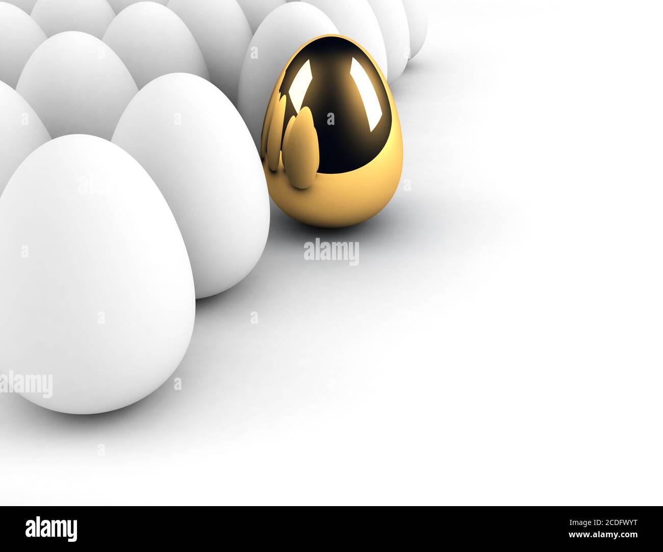 golden Egg Konzept aus der Menge Stockfoto