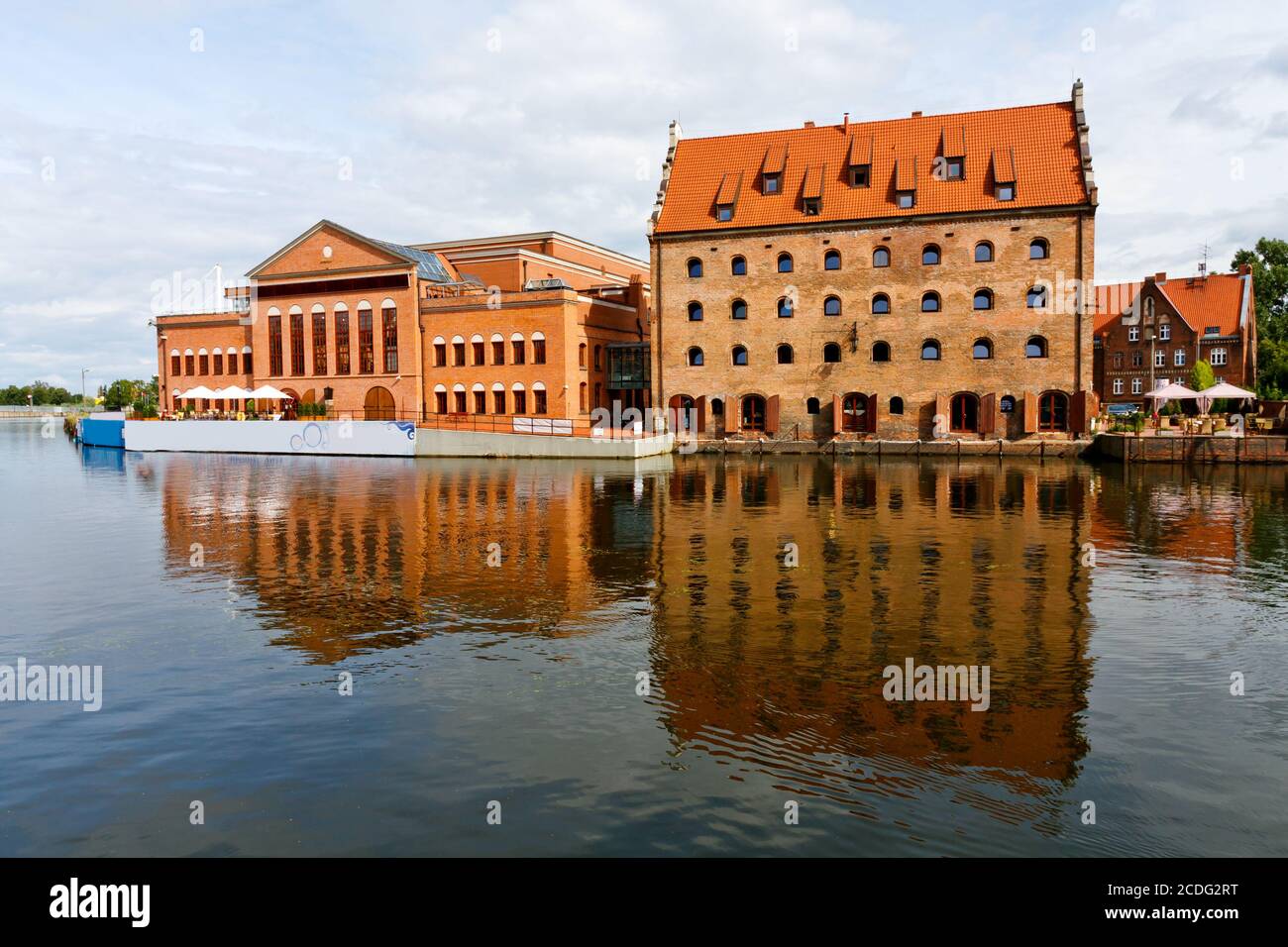 Architektur im Hafen von Danzig Stockfoto