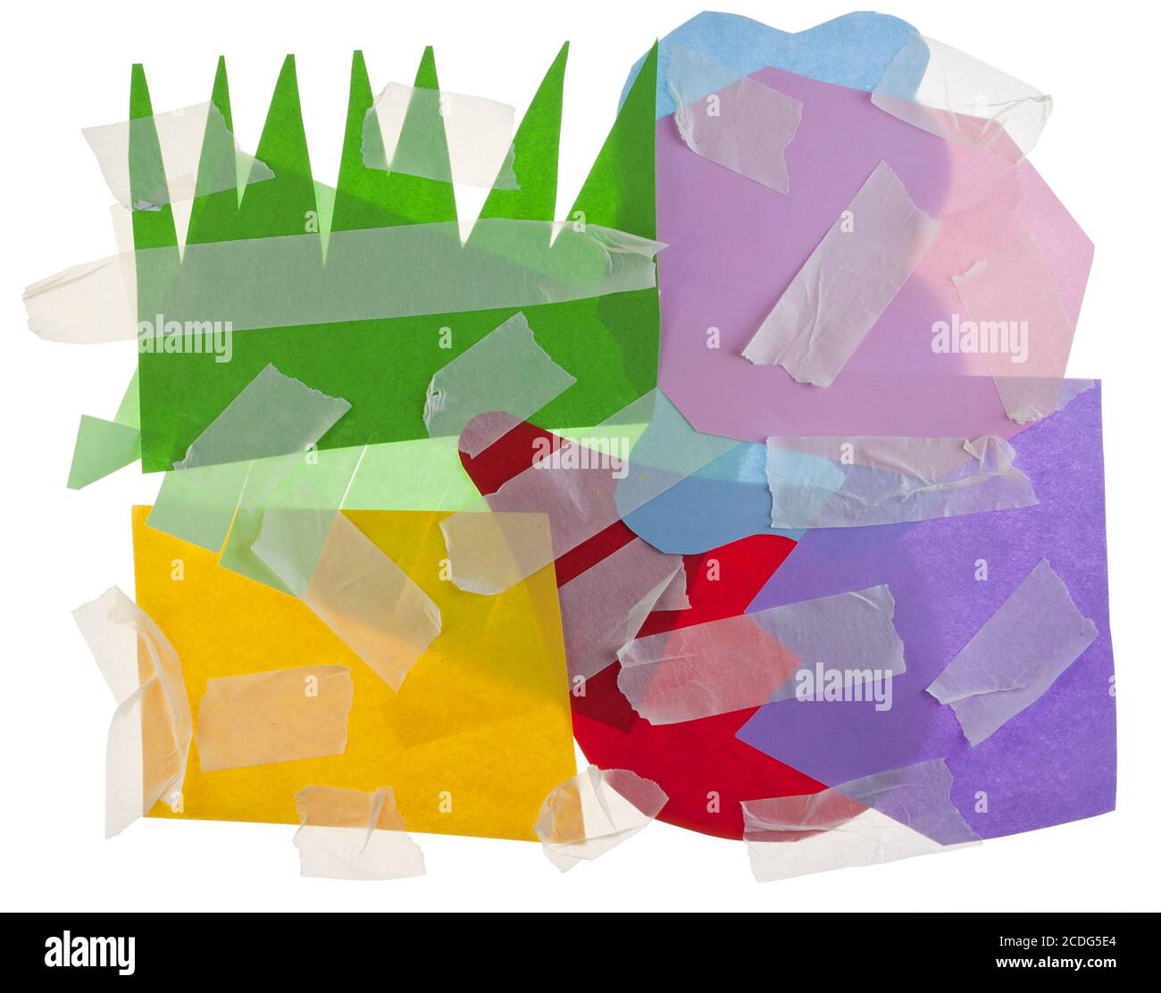 Das isolierte Farbpapier vermischen Chaos Stockfoto