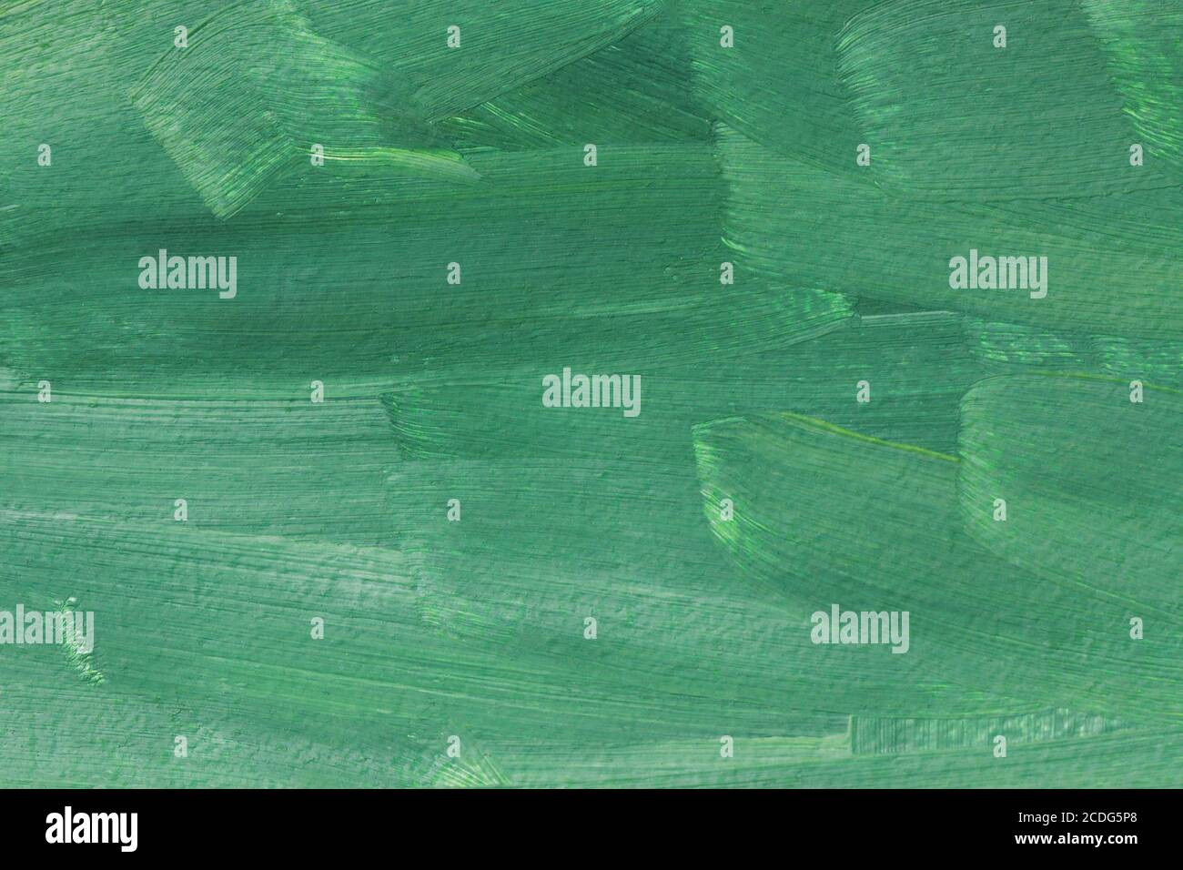 Die Textur der Leinwand, mit Ölfarben beschichtet. Grün und Mint Farben, Kopierbereich. Das Konzept einer kreativen Atmosphäre, künstlerische Veranstaltungen, Bildung, etc. Stockfoto