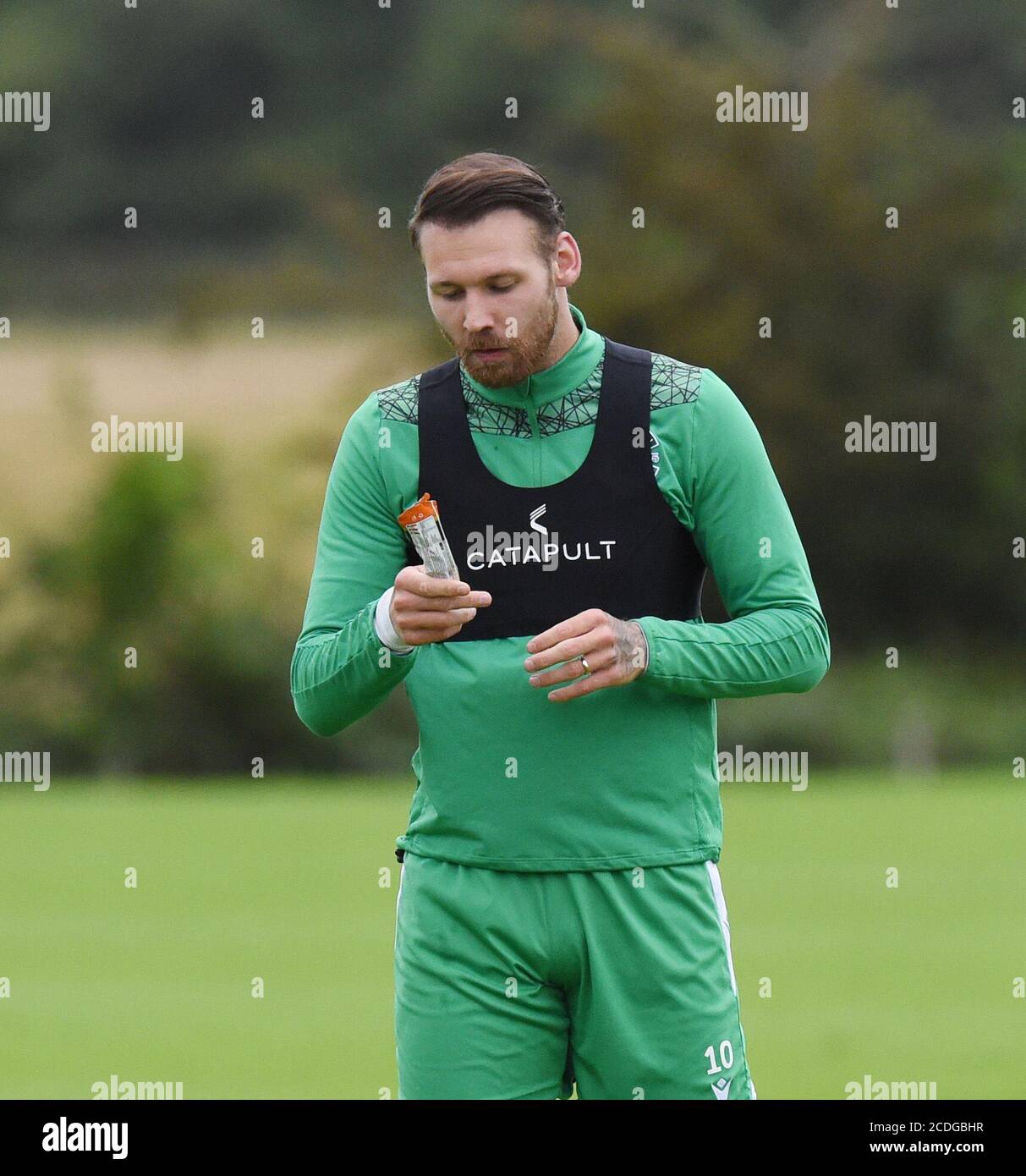 28. August 20, Ormiston, East Lothian, Schottland. VEREINIGTES KÖNIGREICH. Hibernian Training Session for Sundays SPL match vs Aberdeen Credit: eric mccowat/Alamy Live News Stockfoto