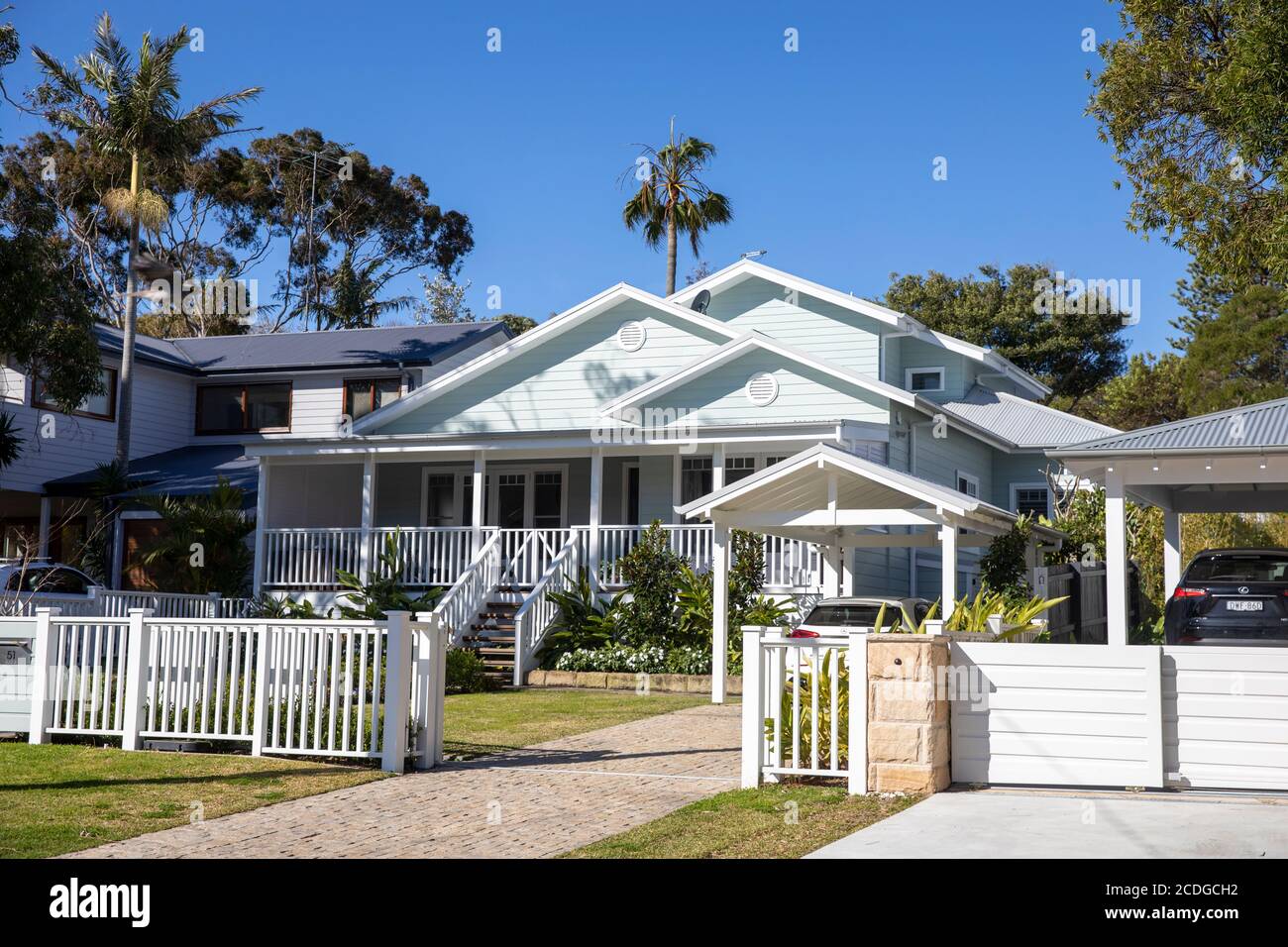 Australisches Strandhaus in Avalon Beach im Norden von Sydney Strände, NSW, Australien Stockfoto