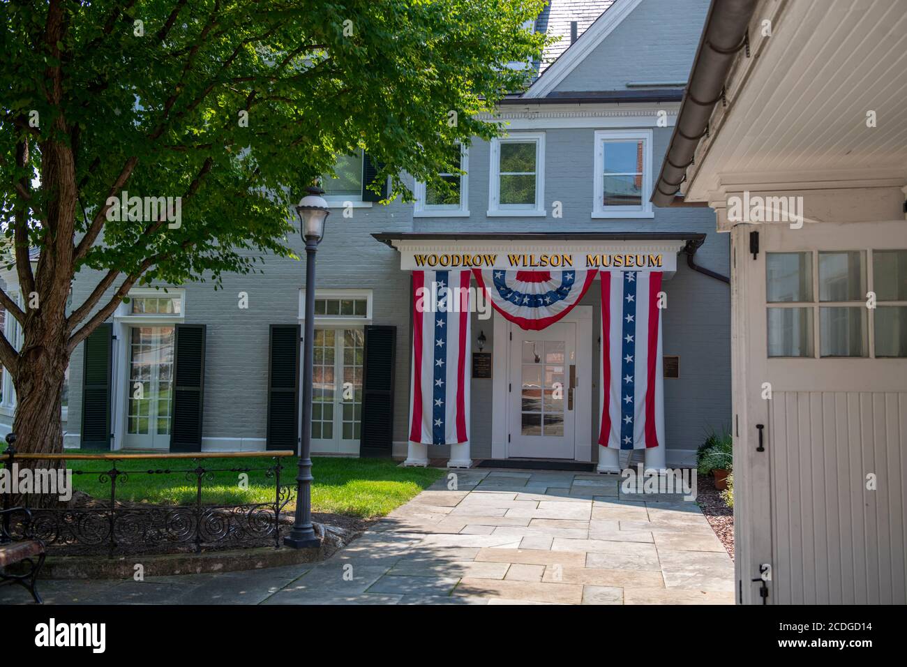 USA Virginia VA Staunton Geburtshaus Museum und Bibliothek von Eingang zum President Woodrow Wilson MUSEUM Stockfoto