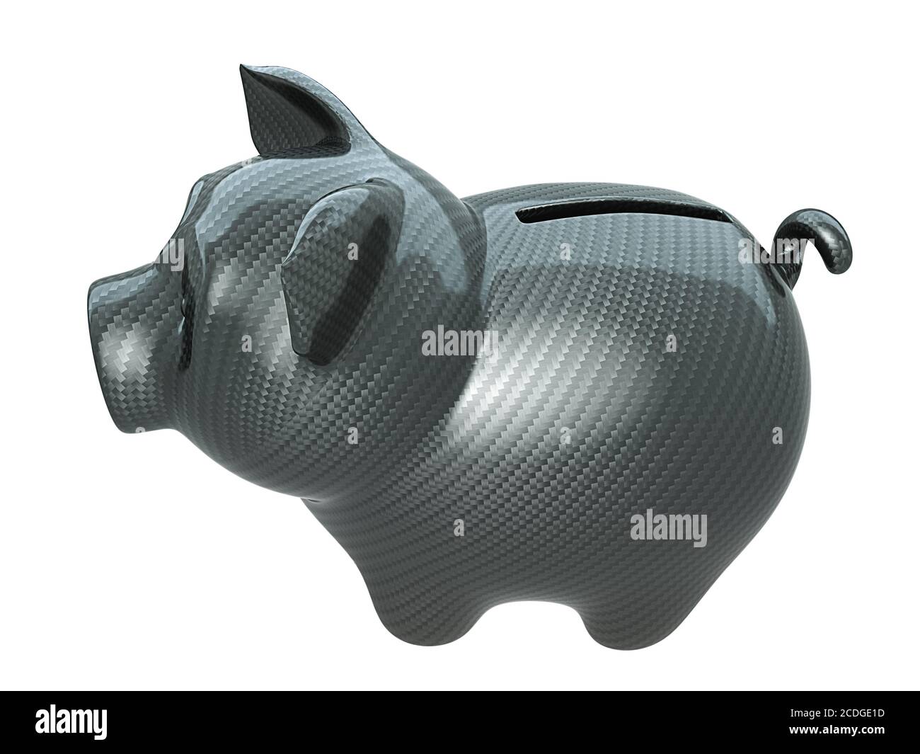 Sparschwein aus Kohlefaser: Vertrauen Stockfoto