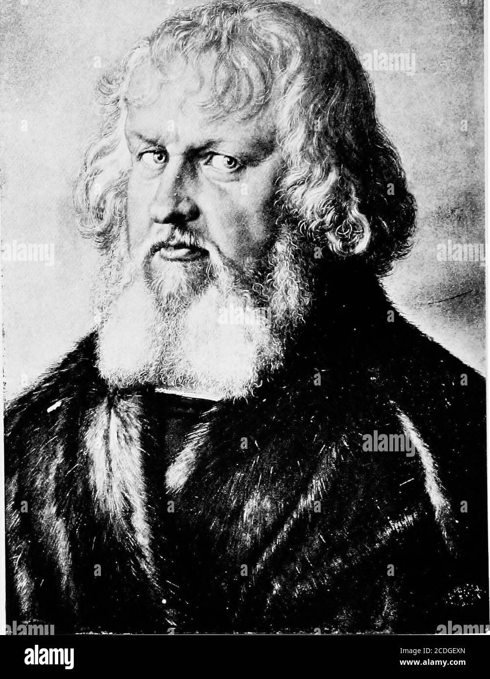 . Eine kurze Geschichte der Kunst . oo 1 – 1H&lt;!OS O „O ^ S s. H. HOLZSCHUHERA zu Recht gefeiertes Meisterwerk von scharfem und sympathischen characlcriir.UCN. DIE HOHE EENAISSANCE VON DEUTSCHLAND zu Beginn des sechzehnten Jahrhunderts Nürnbergvied mit Augsburg in Reichtum und Bedeutung. Sie waren der Chef Verteilungszentren auf der Autobahn zwischen Italien und den Niederlanden. Jeder produzierte einen Künstler des höchsten Ranges. Augsburg gab der Welt HansHolbein den Jüngeren; Nürnberg, Albrecht Diirer. Albrecht Diirer (1471-1528) Diirer folgte zunächst seinem väterlichen Beruf als goldschmied und war später App Stockfoto