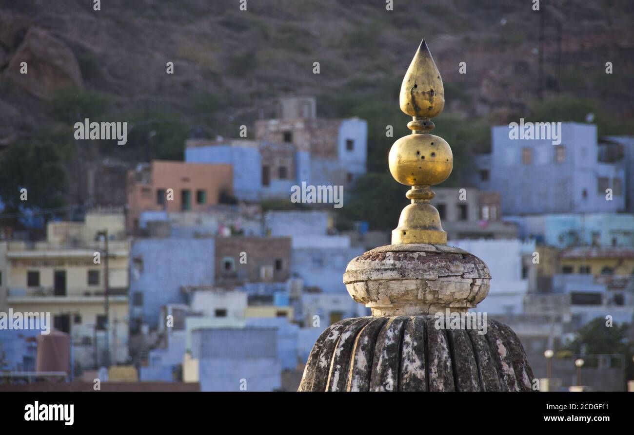 indische blaue Stadt Jodhpur Stockfoto