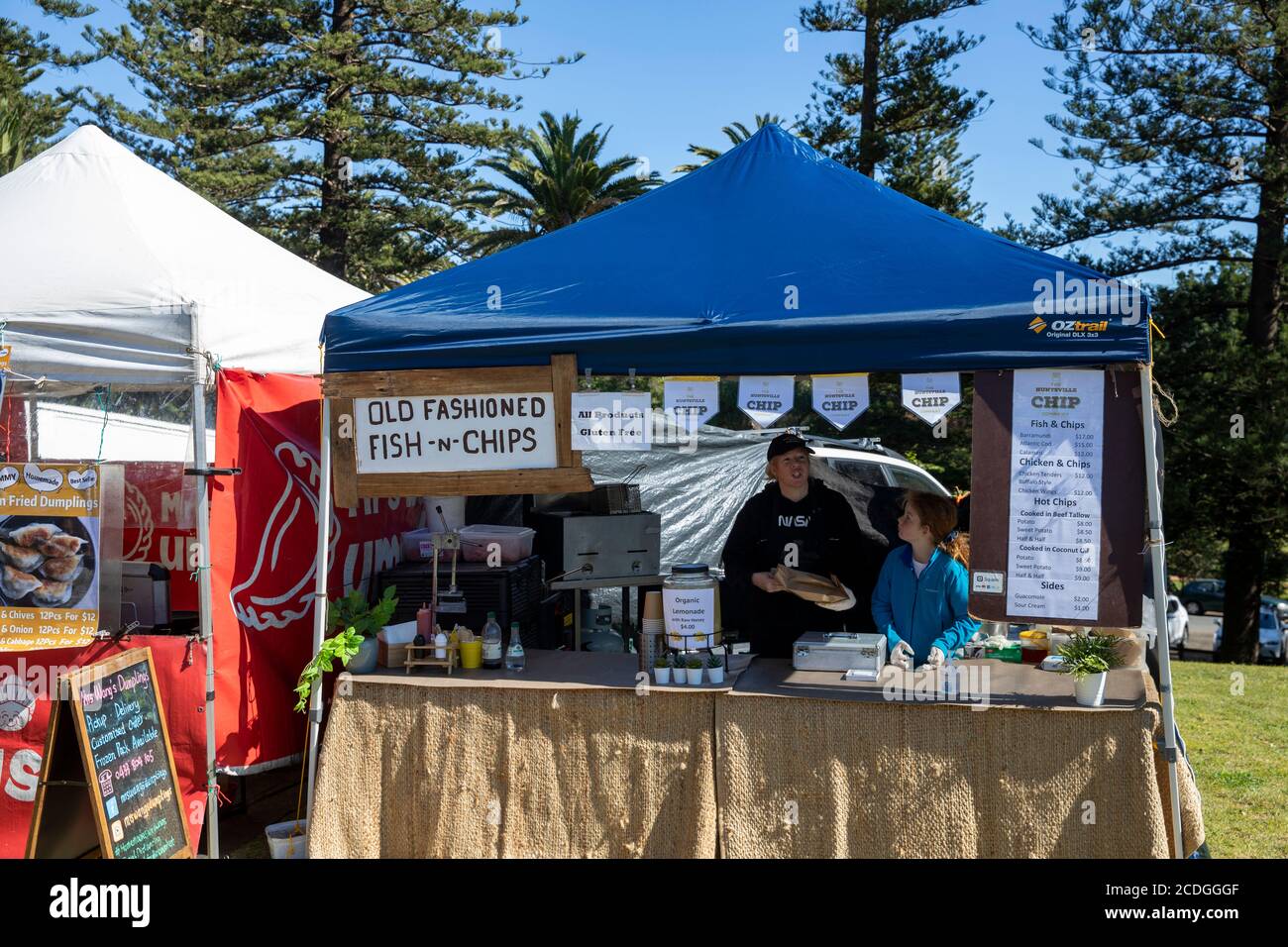 Palm Beach Sonntagsmarkt Tag an den nördlichen Stränden von Sydney, NSW, Australien Stockfoto