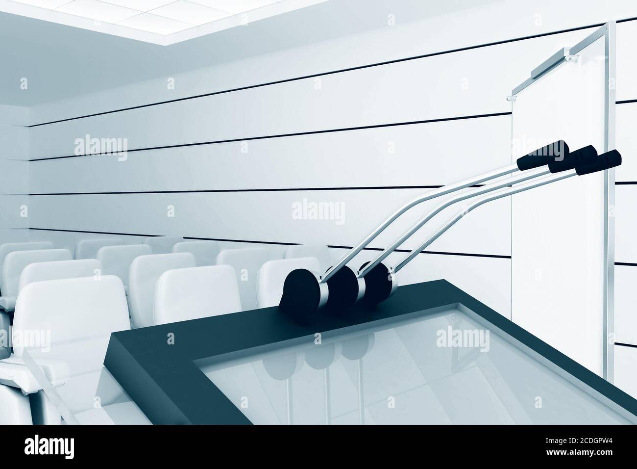 Mikrofone und visuelle Board in modernen Konferenz Stockfoto