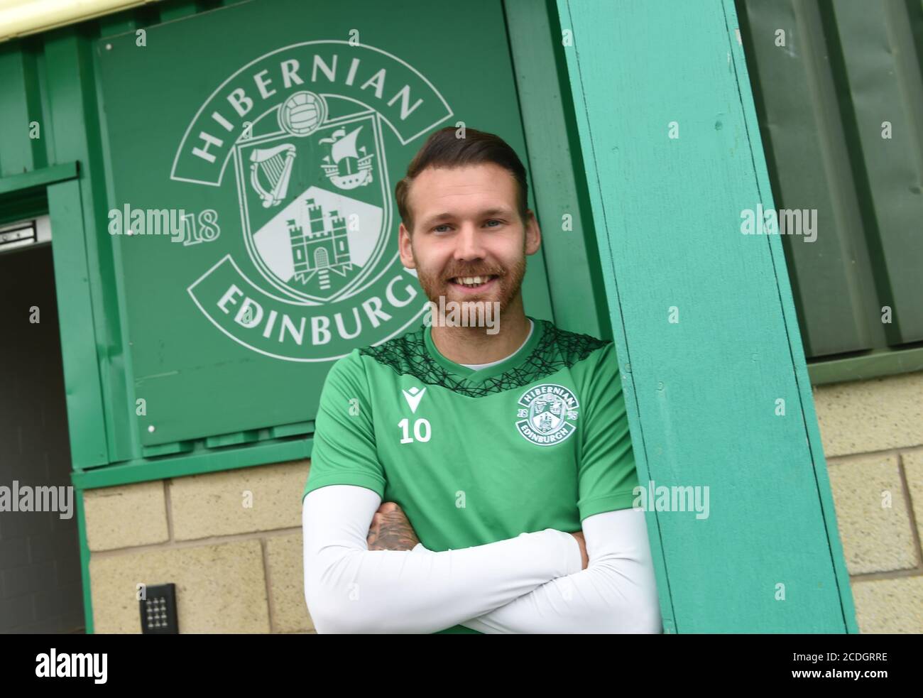 28. August 20, Ormiston, East Lothian, Schottland. VEREINIGTES KÖNIGREICH. Hibernian Press Conference for Sundays SPL match vs Aberdeen Credit: eric mccowat/Alamy Live News Stockfoto