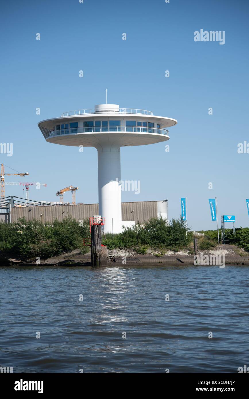 Leuchtturm Zero, Hafencity, Hamburg, Deutschland Stockfoto