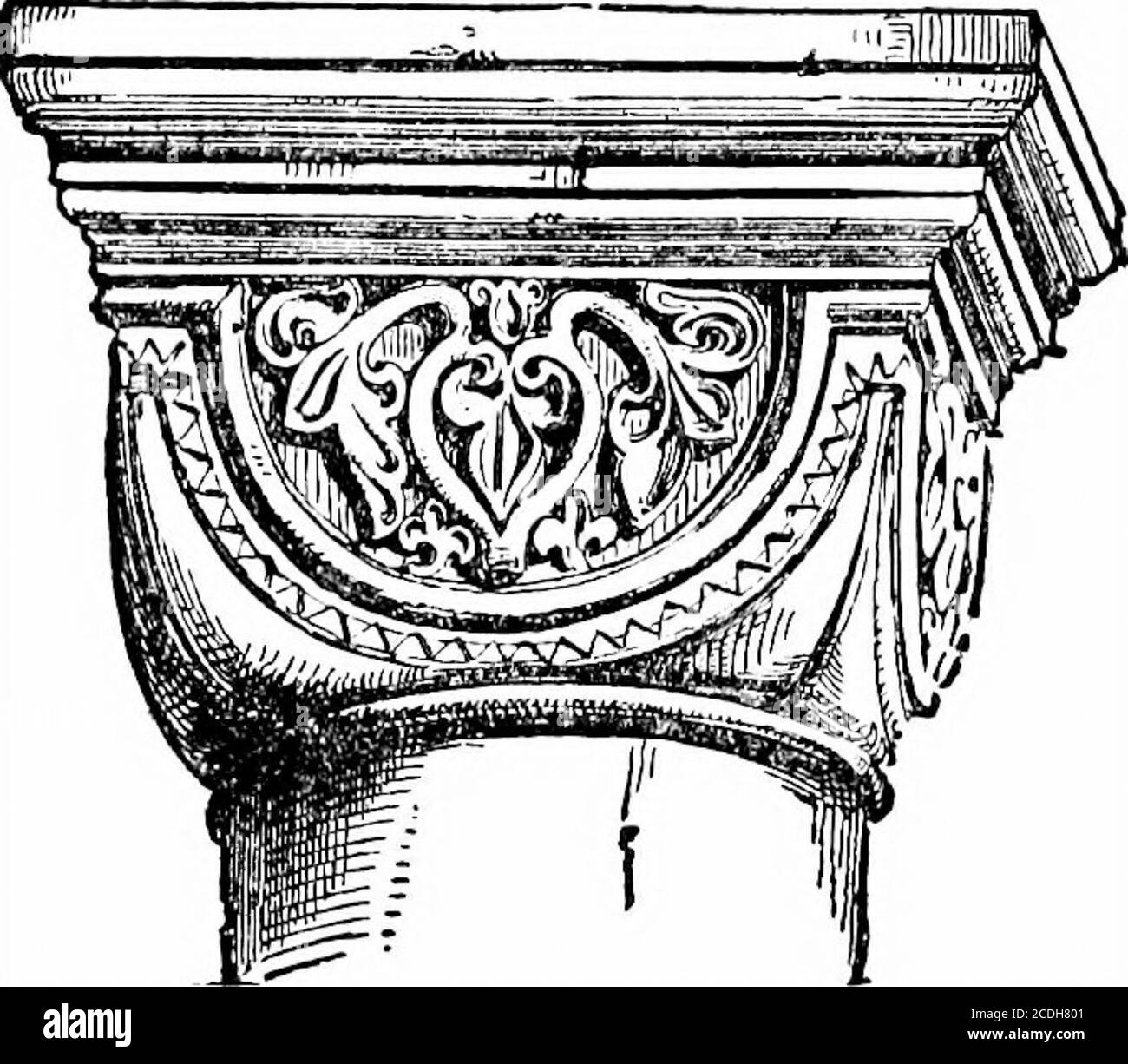 . Eine kurze Kunstgeschichte . durch West- und Nordeuropa wurde eine neue Architektur ins Leben gerufen. Es variierte indetail nach Lokalität, aber wurde überall durch bestimmte gemeinsame Merkmale gekennzeichnet, die ihm den Namen der Romanik gegeben haben. Während in Italien das frühe Mittelalter eine merkwürdige Verschmelzung von Stilen zeigt, mit der Lombard im Nordwesten, der Byzantinerin im Nordosten, der Basilikanerin in Rom, undNorman, Araber und Byzantiner malerisch in Sicilie und im Süden vermischt, bemühte sich ganz Westeuropa, das gleiche Problem zu lösen; Nämlich die Umwandlung der 168 R Stockfoto