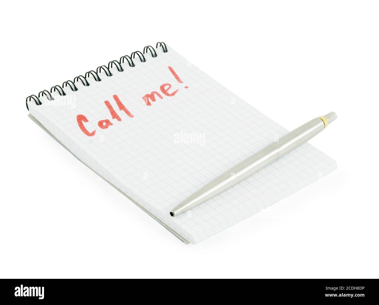 gefütterte Spiralheft isoliert auf weiss Stockfoto