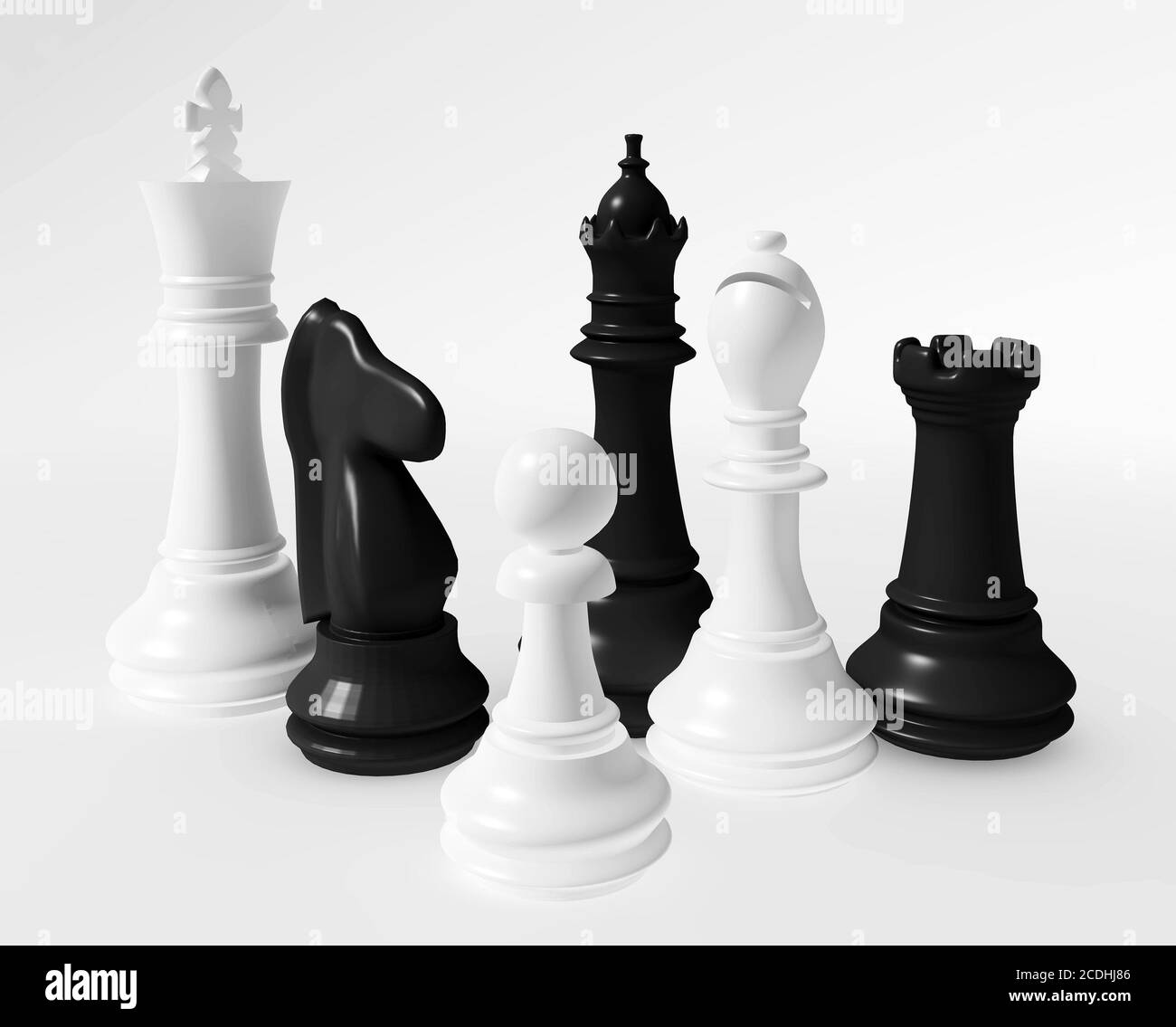 Schach der schwarzen und weißen Farbe Stockfoto