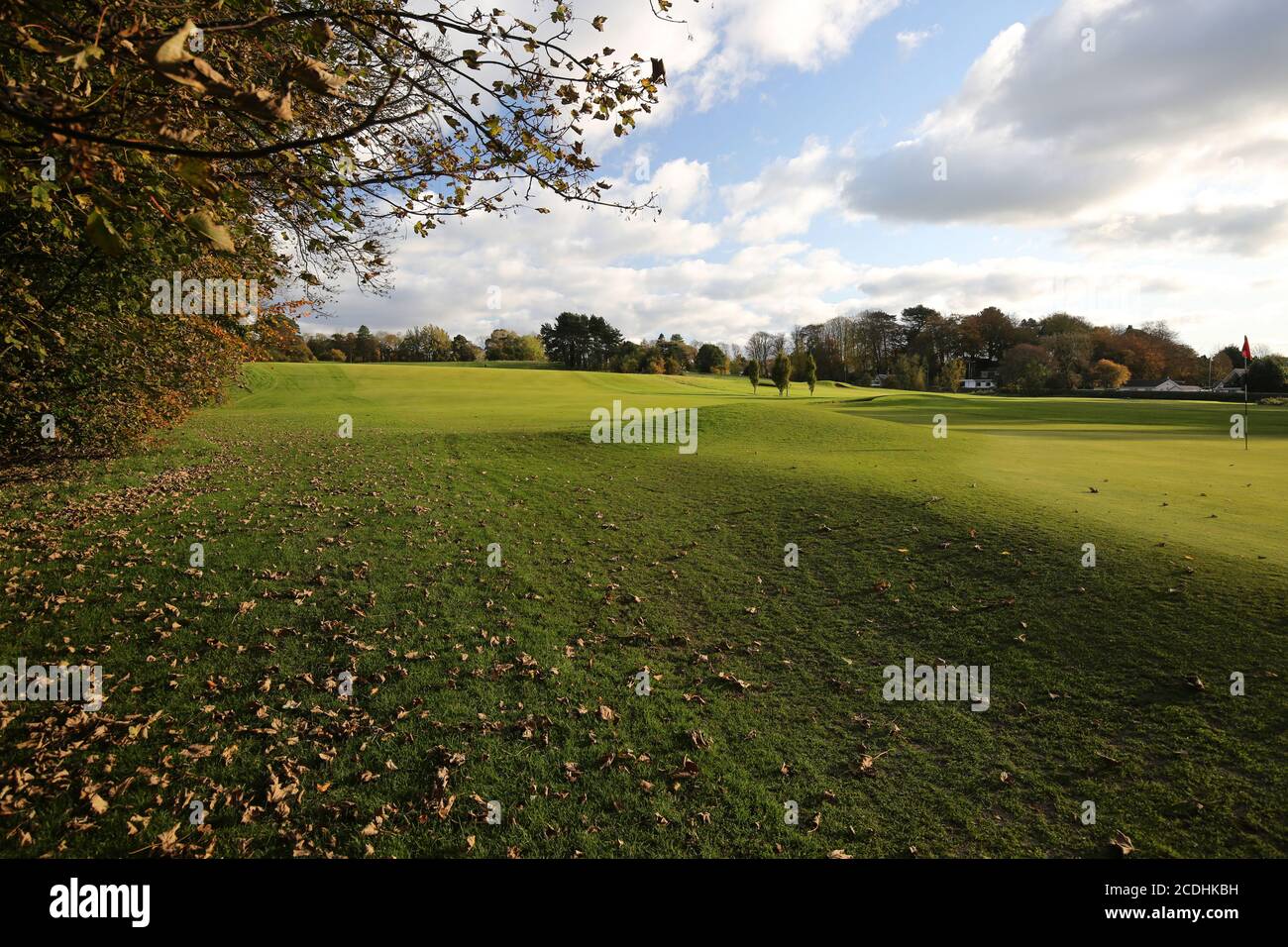 Ayr, Schottland, 29. Oktober 2019 Belleisle Park. Golfplatz Blick zurück in Richtung der 7. Abschlag Kredit : Alister Firth Stockfoto