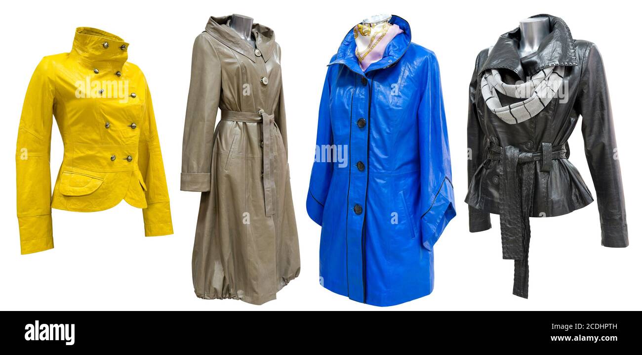 Ledermäntel-Set Stockfoto