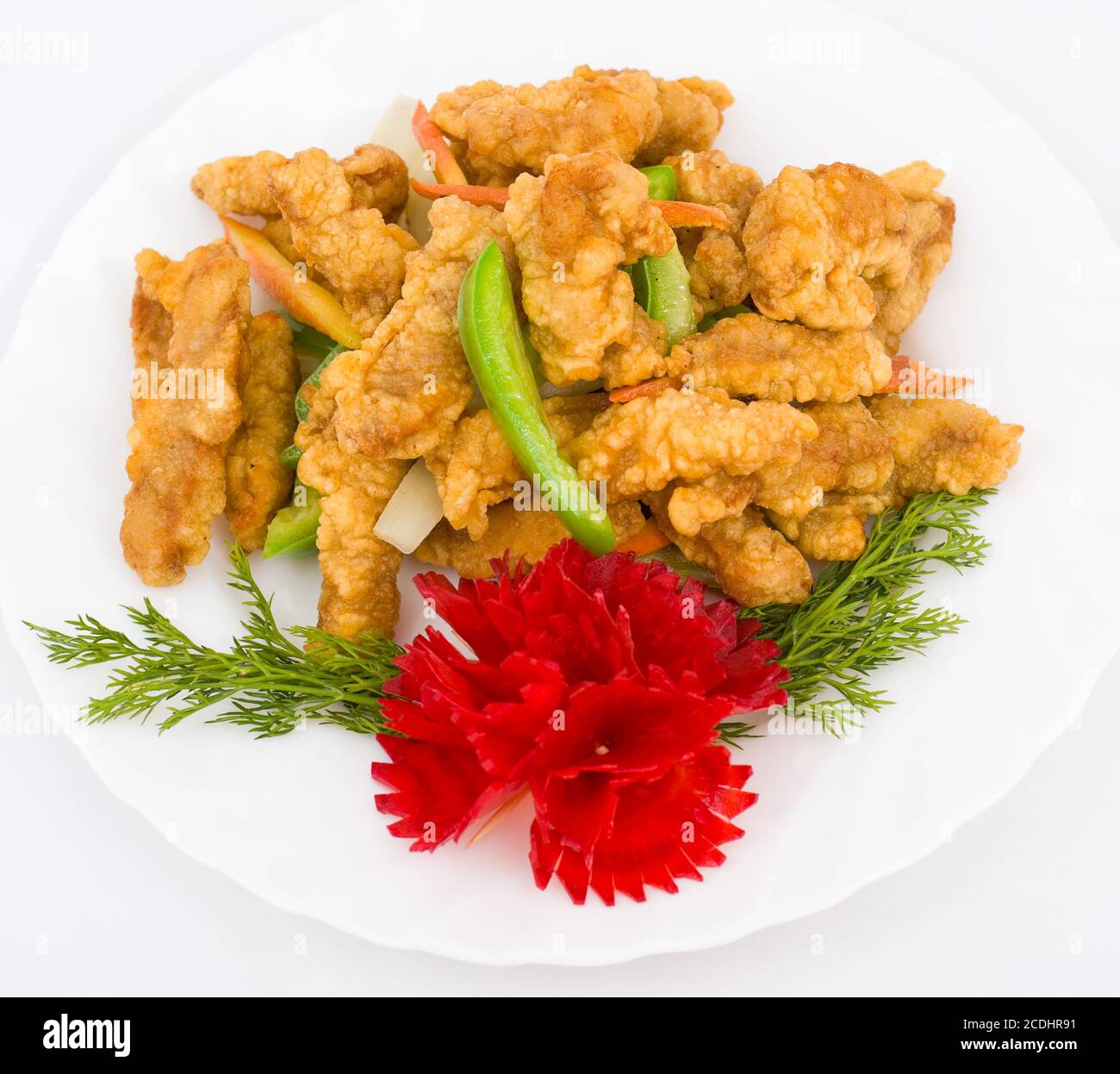 Chinesisches Essen. Fleisch in Teig gebraten. Stockfoto